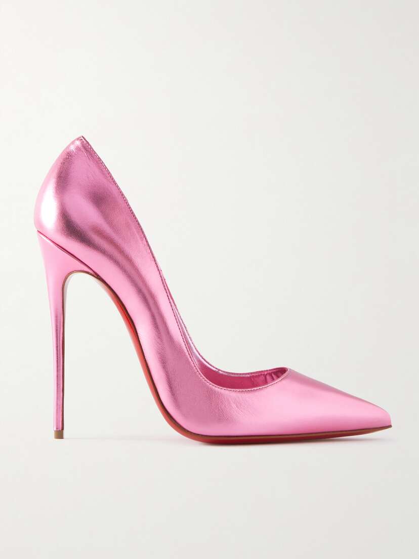 Christian Louboutin So Kate 120 Metallic Leather Pumps