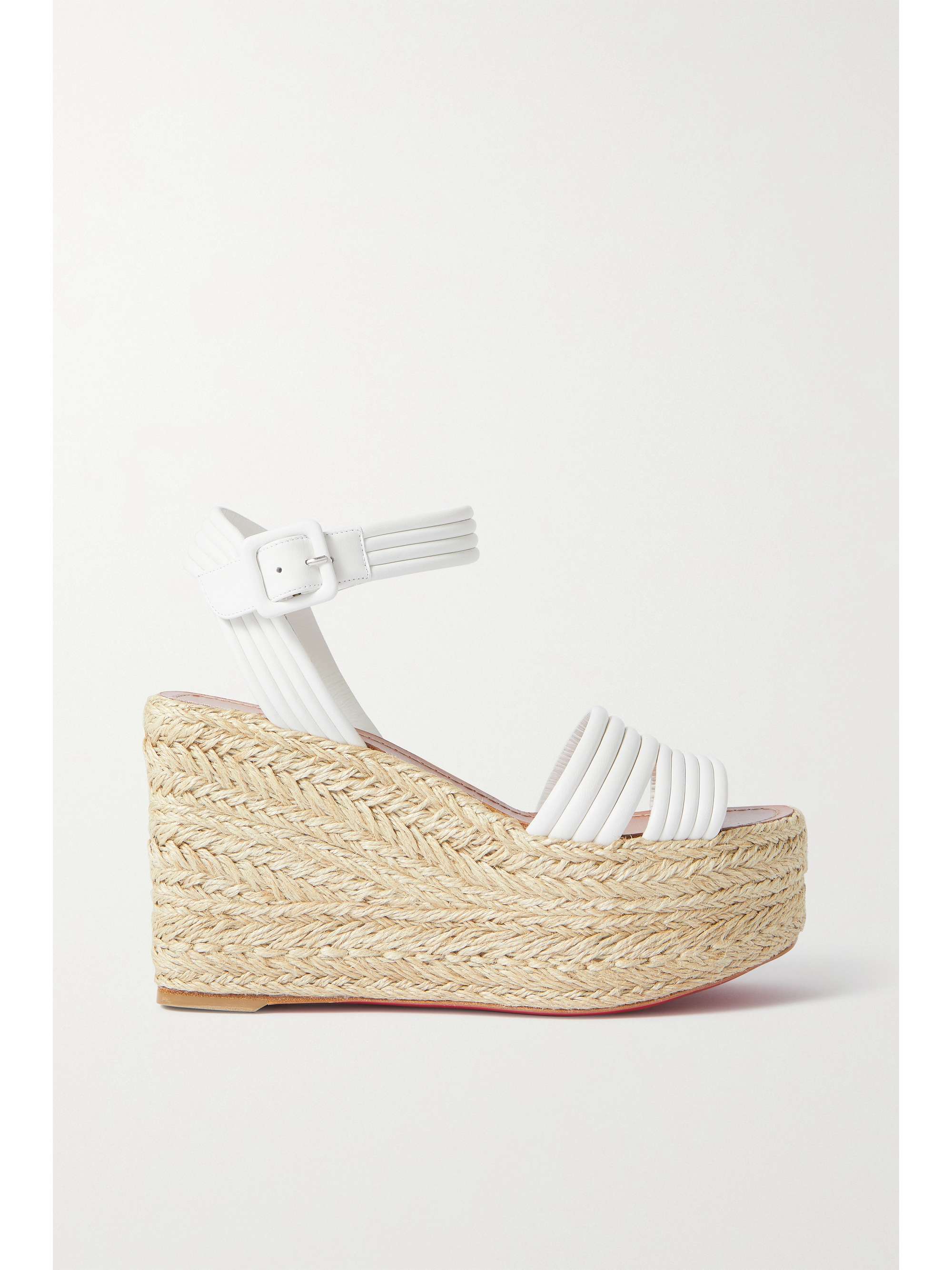 white louboutin wedges