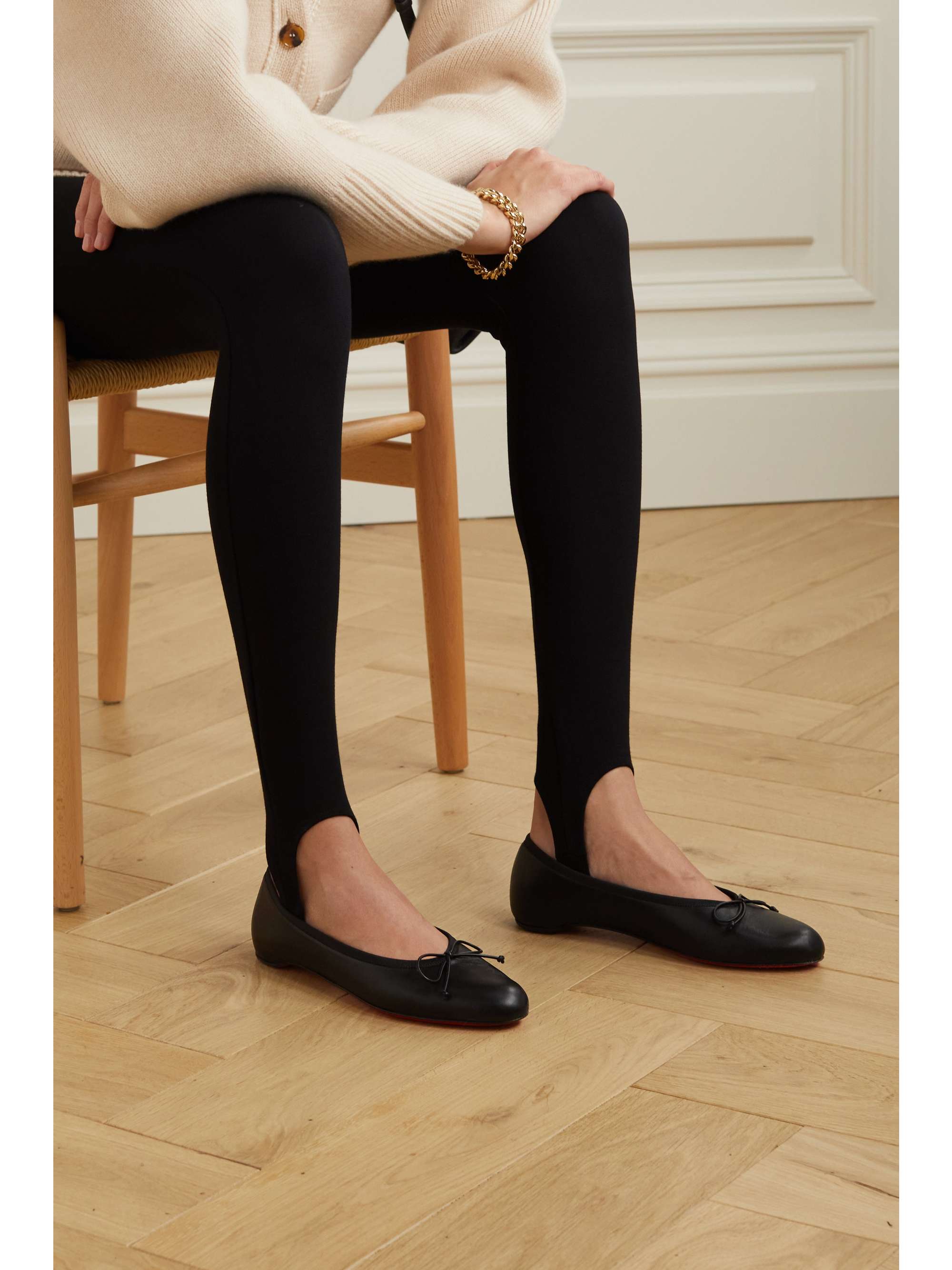 CHRISTIAN Soniettina leather ballet flats | NET-A-PORTER