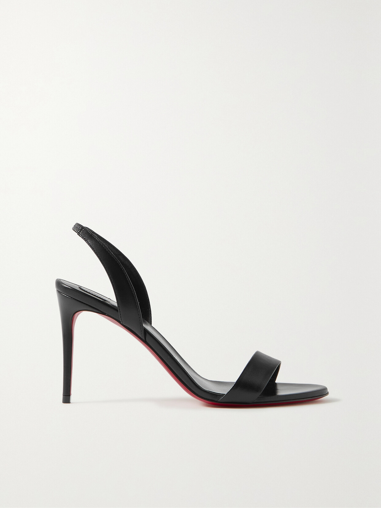 Shop Christian Louboutin O Marylin 85 Leather Slingback Sandals In Black