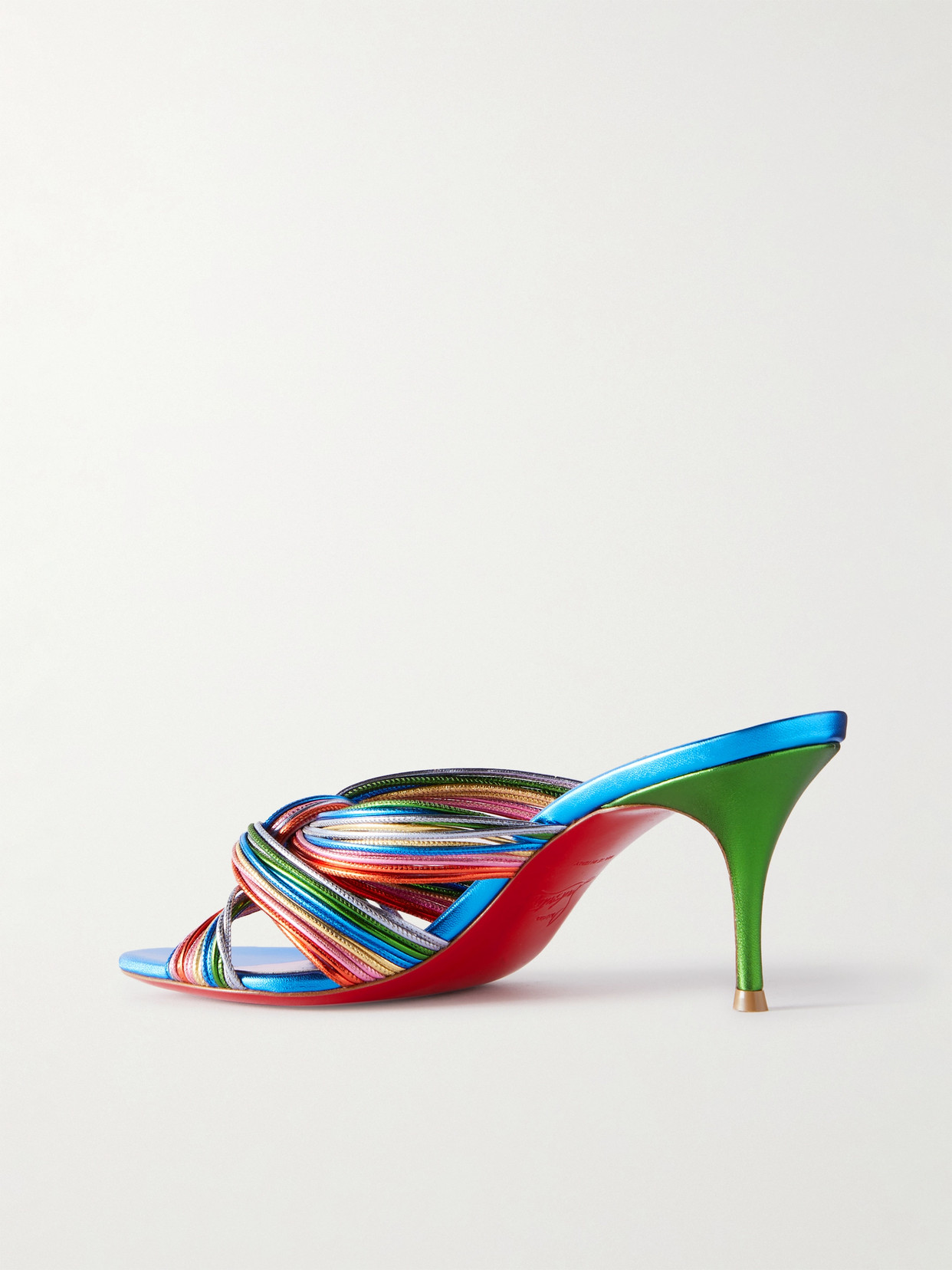 Christian Louboutin Multitaski 70 Slipper-mule In Multicolor Leather In Green