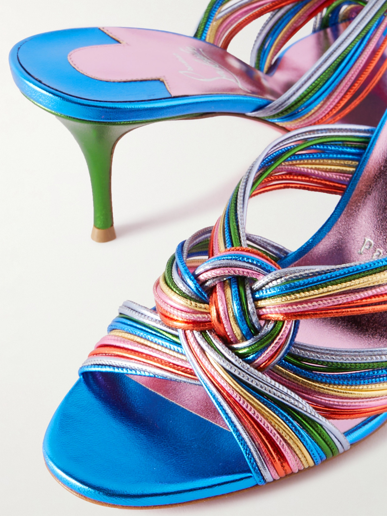 Christian Louboutin Multitaski 70 Slipper-mule In Multicolor Leather In Green