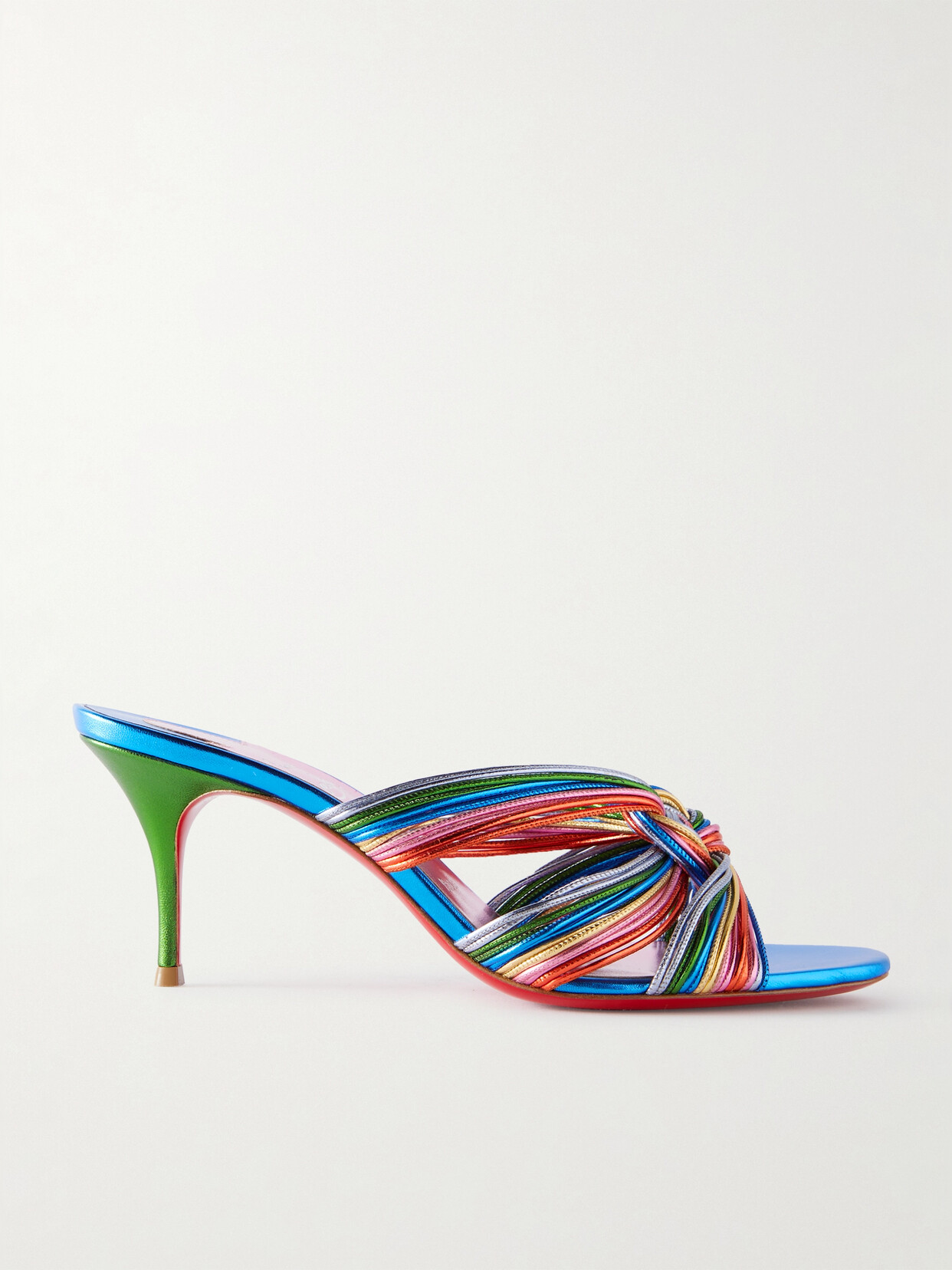 Christian Louboutin Multitaski 70 Slipper-mule In Multicolor Leather In Green