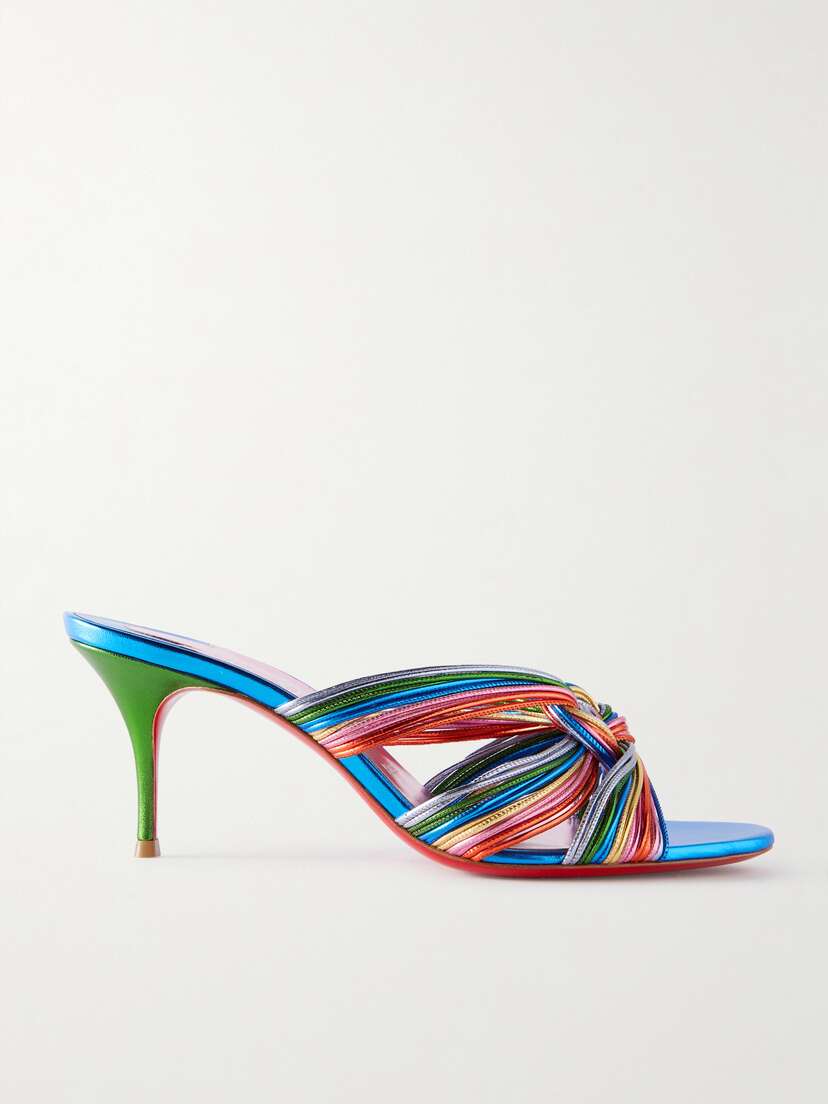 Christian Louboutin Multitaski 70 Metallic Leather Mules