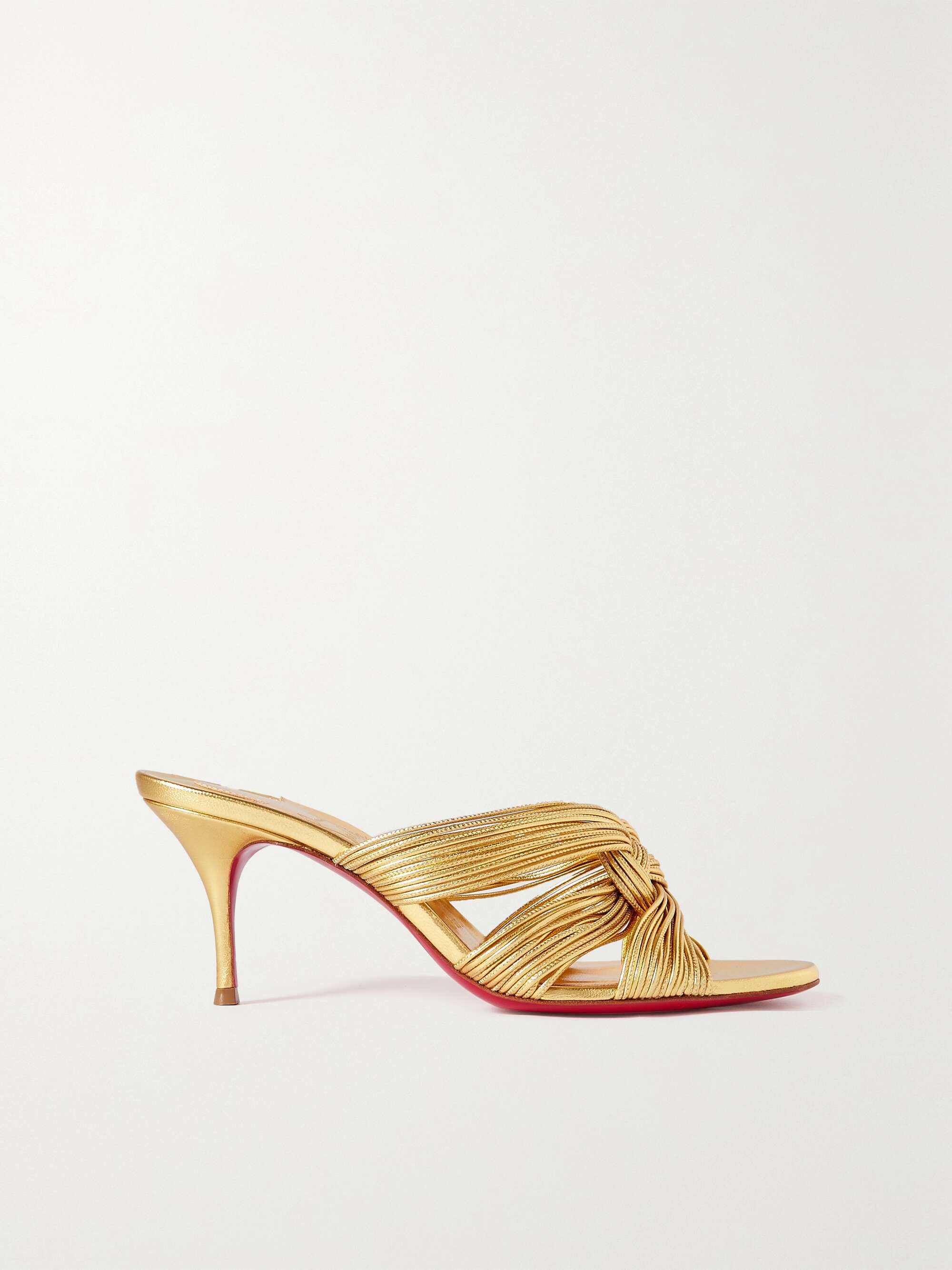 Christian Louboutin Beige/Brown Canvas And Leather Trim Nuria