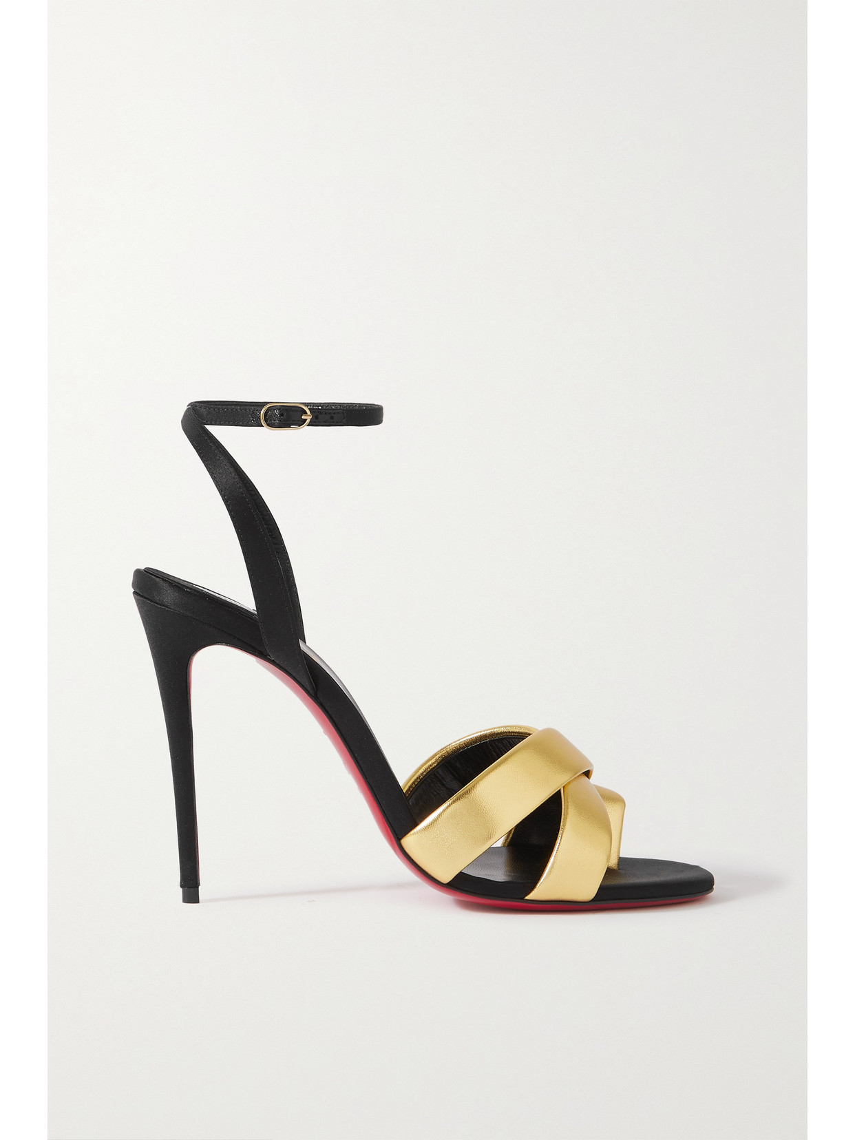 Christian Louboutin Just Me 100 Metallic Leather Sandals - Black