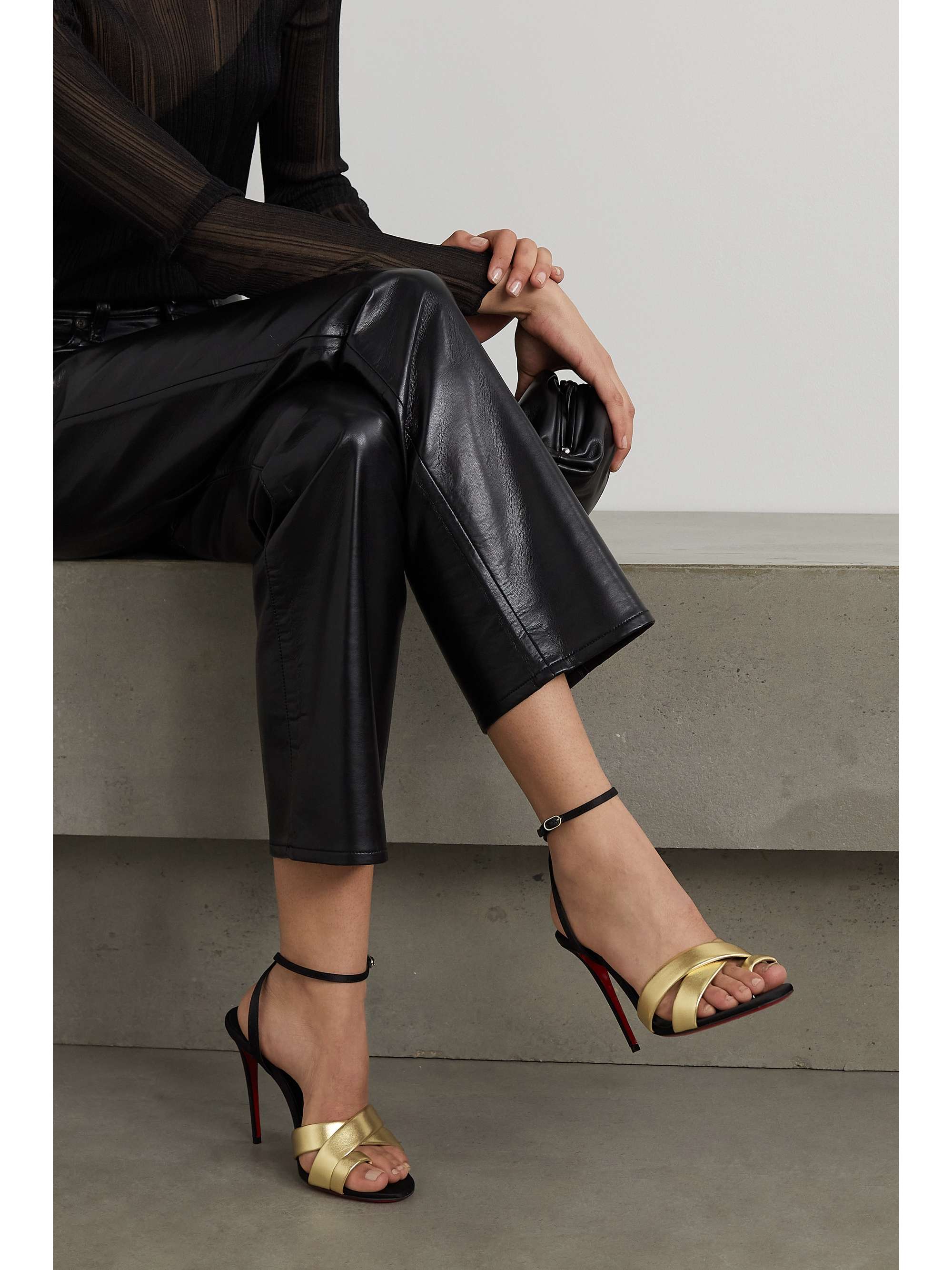 CHRISTIAN LOUBOUTIN Just Me 100 metallic leather sandals | NET-A-PORTER