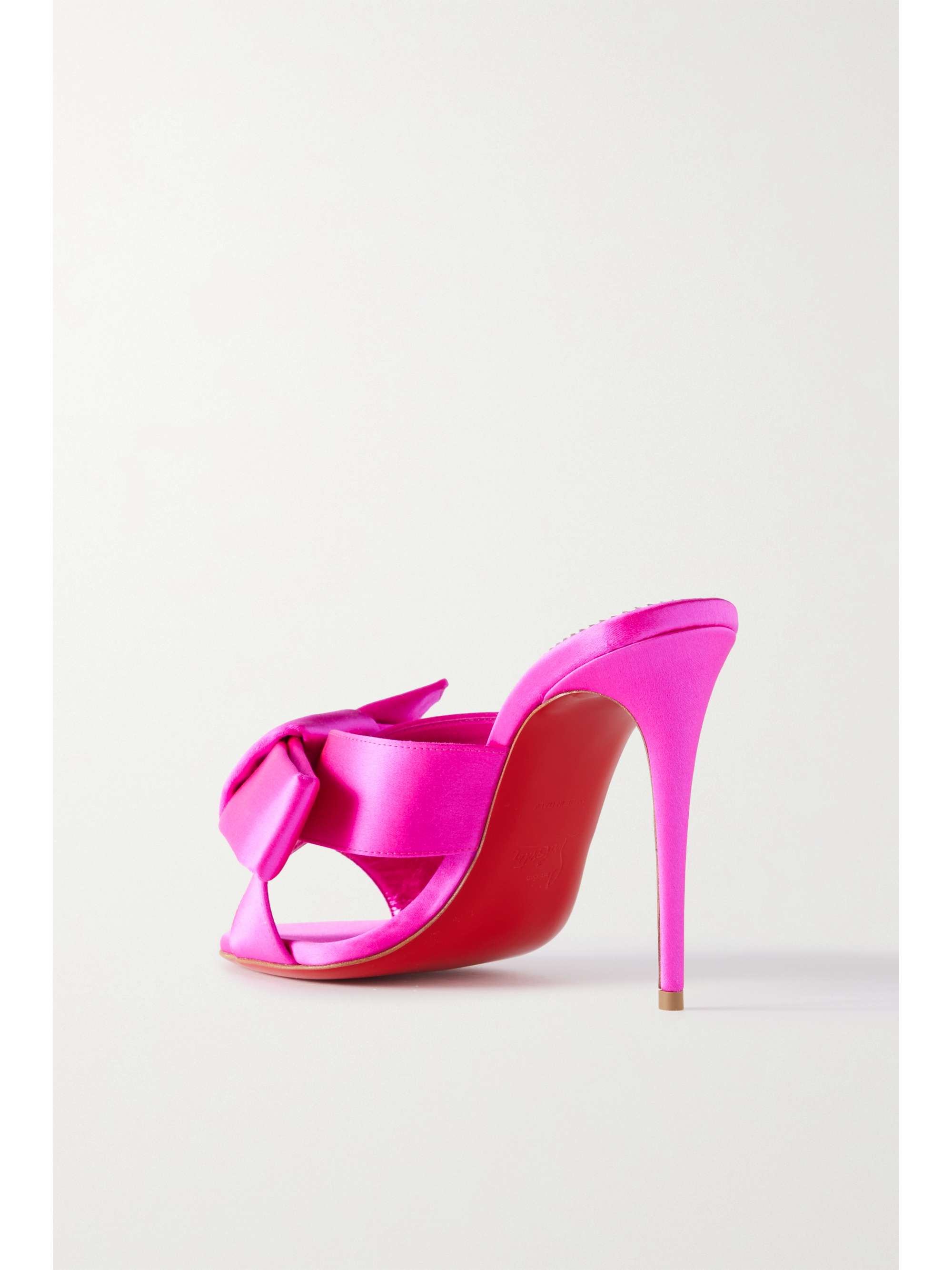 CHRISTIAN LOUBOUTIN Matricia 100 bow-embellished satin mules | NET-A-PORTER