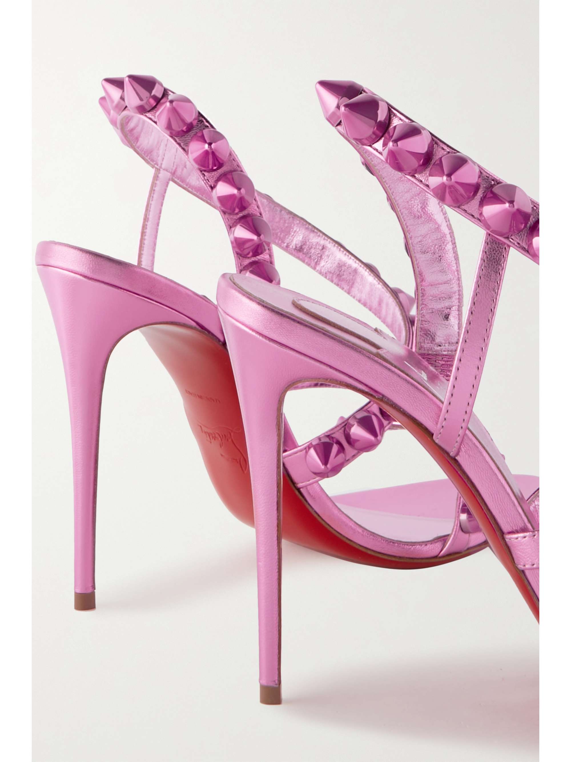 Pink Spikita 100 metallic leather 