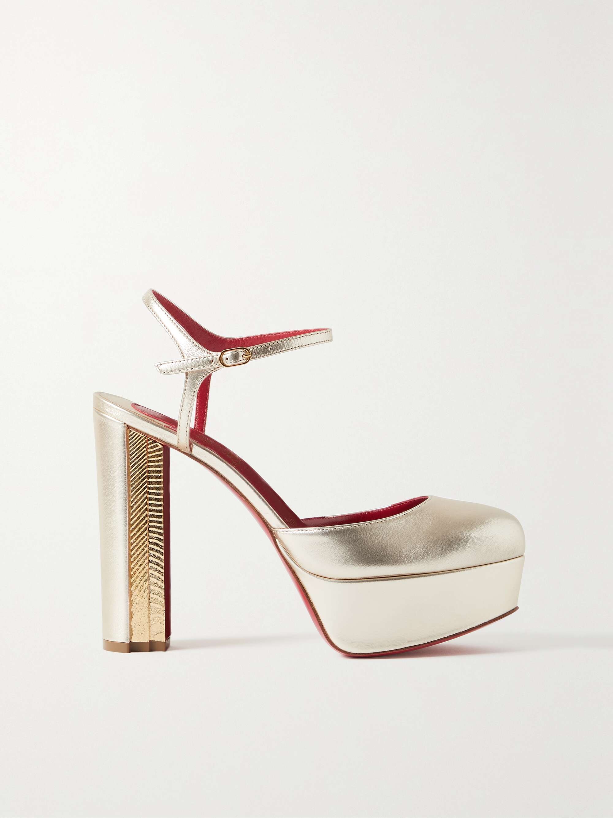 leather platform high heels