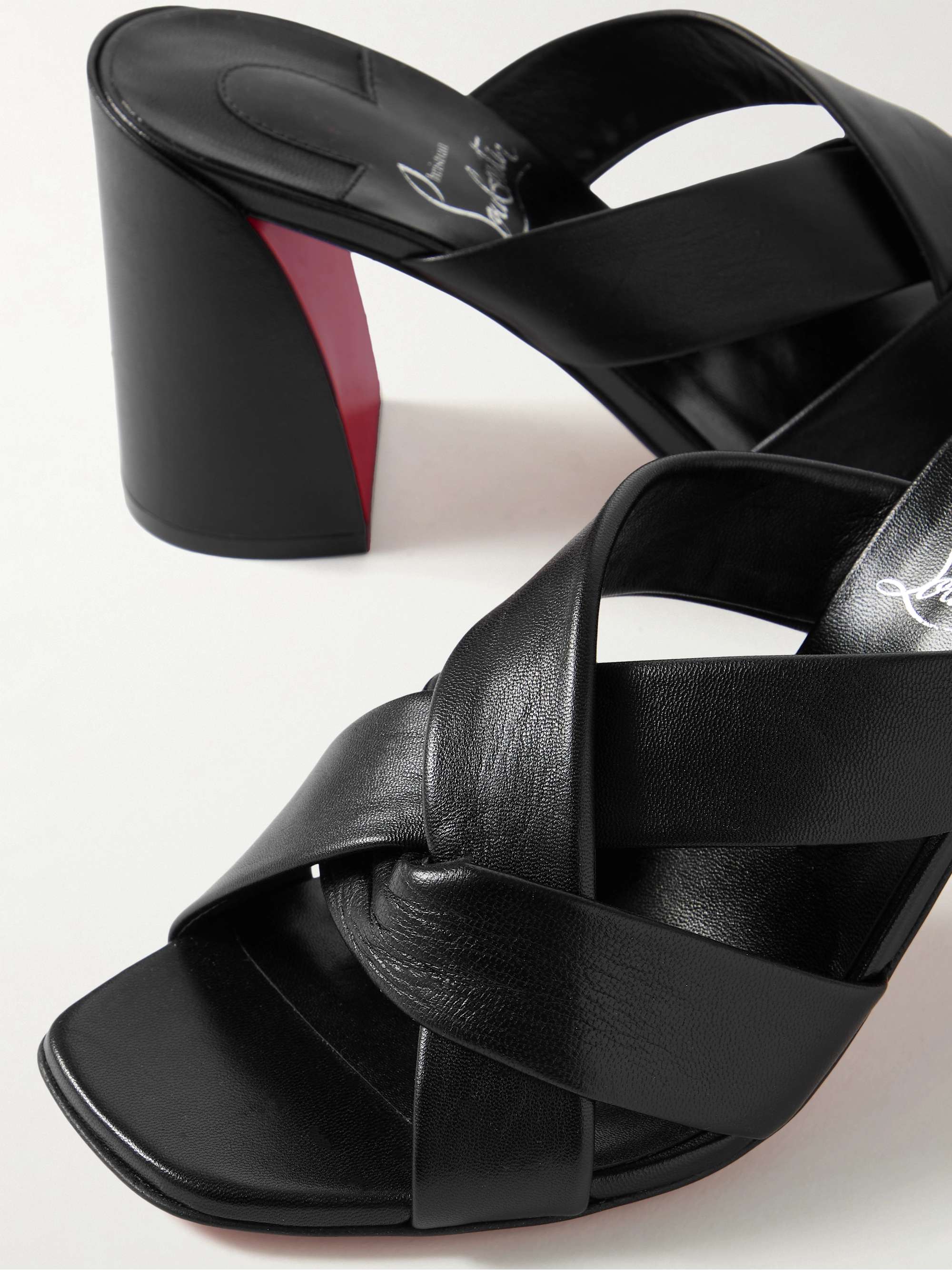 CHRISTIAN LOUBOUTIN حذاء ميول Dispo Club من الجلد مع كعب 85 مم