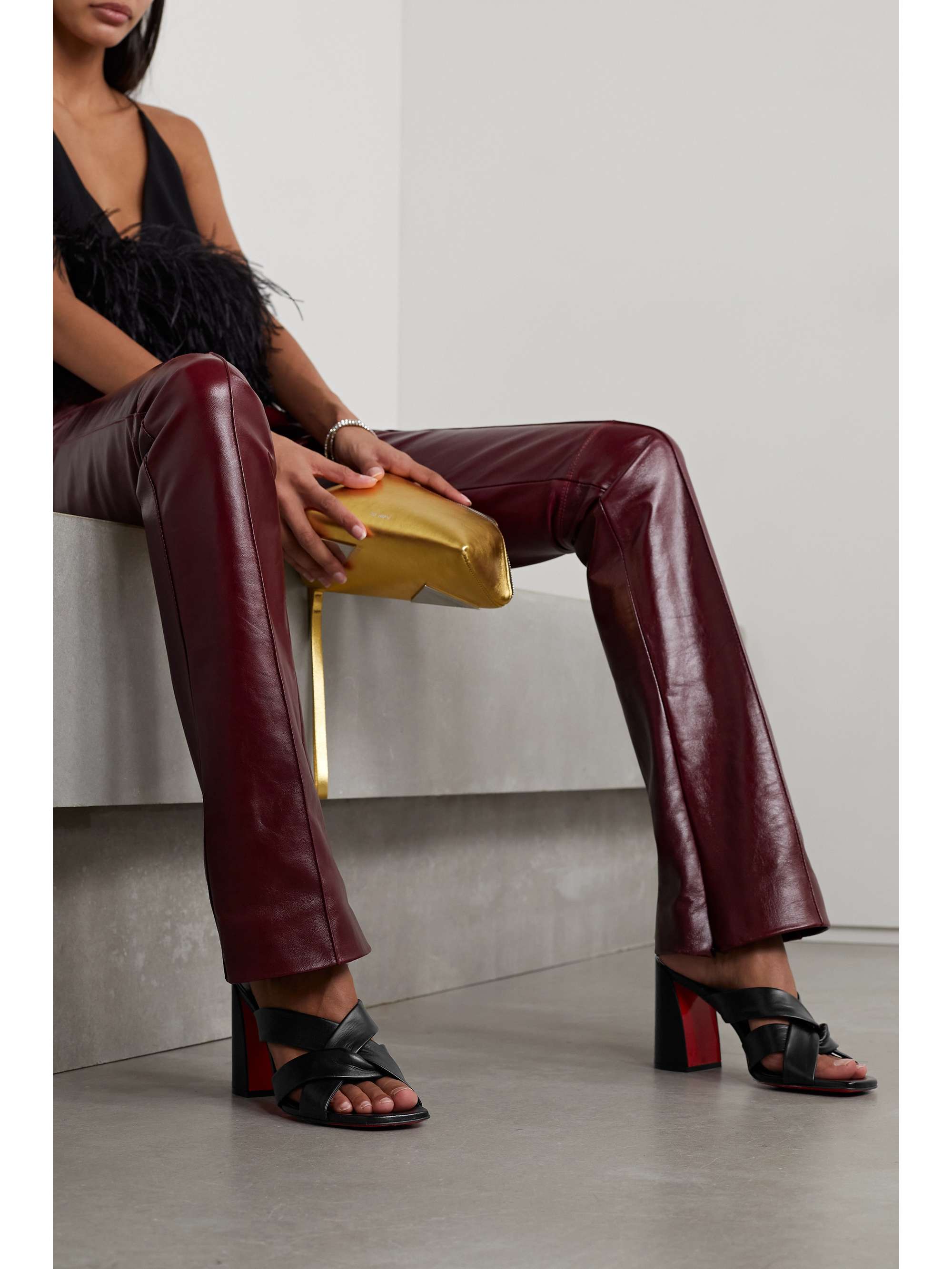CHRISTIAN LOUBOUTIN حذاء ميول Dispo Club من الجلد مع كعب 85 مم