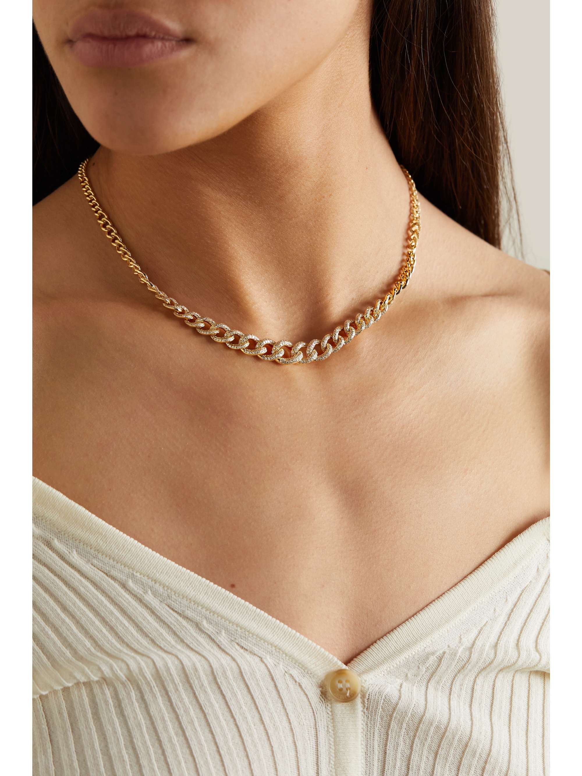 18-karat gold diamond necklace | SHAY 