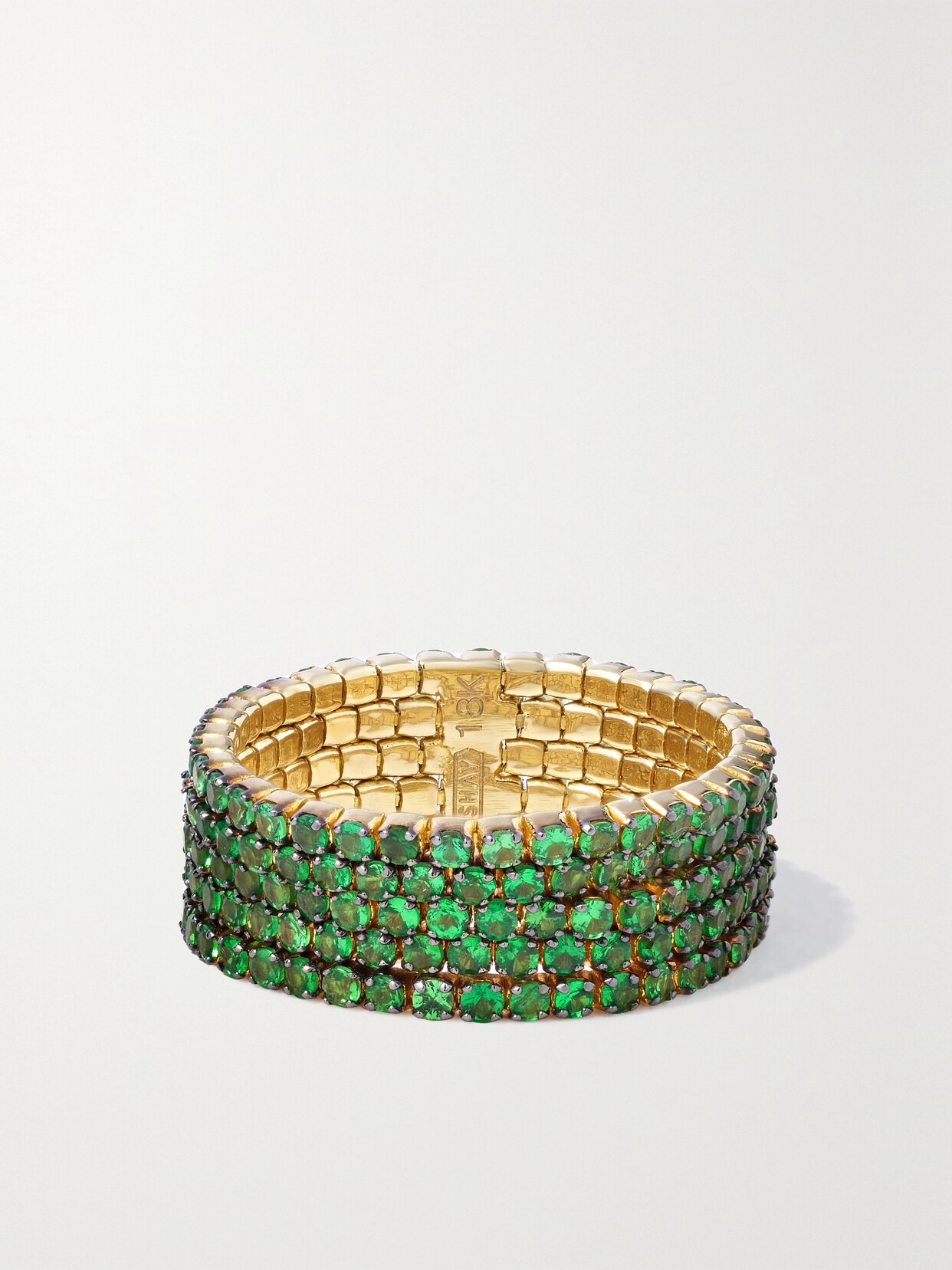 Shay Women's 5-thread 18k Yellow Gold Garnet Stacks Ring In Gold