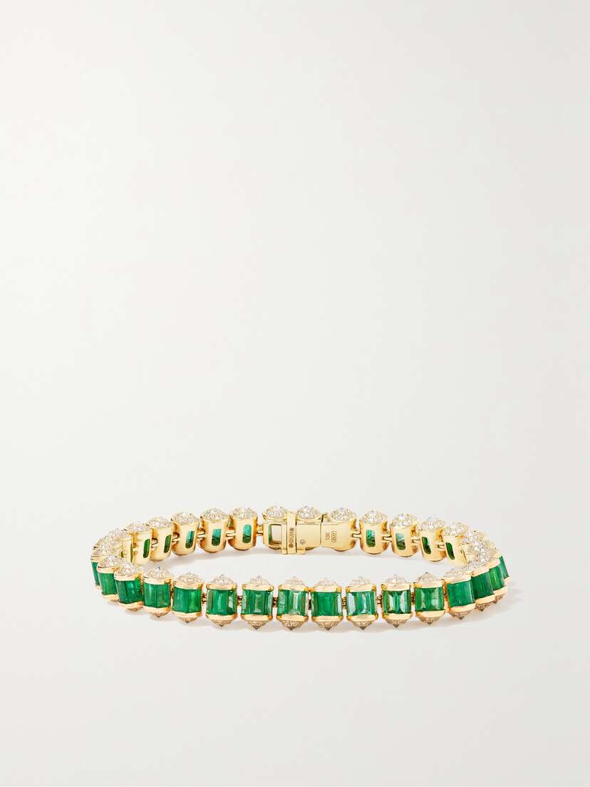 SHAY 18-karat Gold, Emerald And Diamond Bracelet