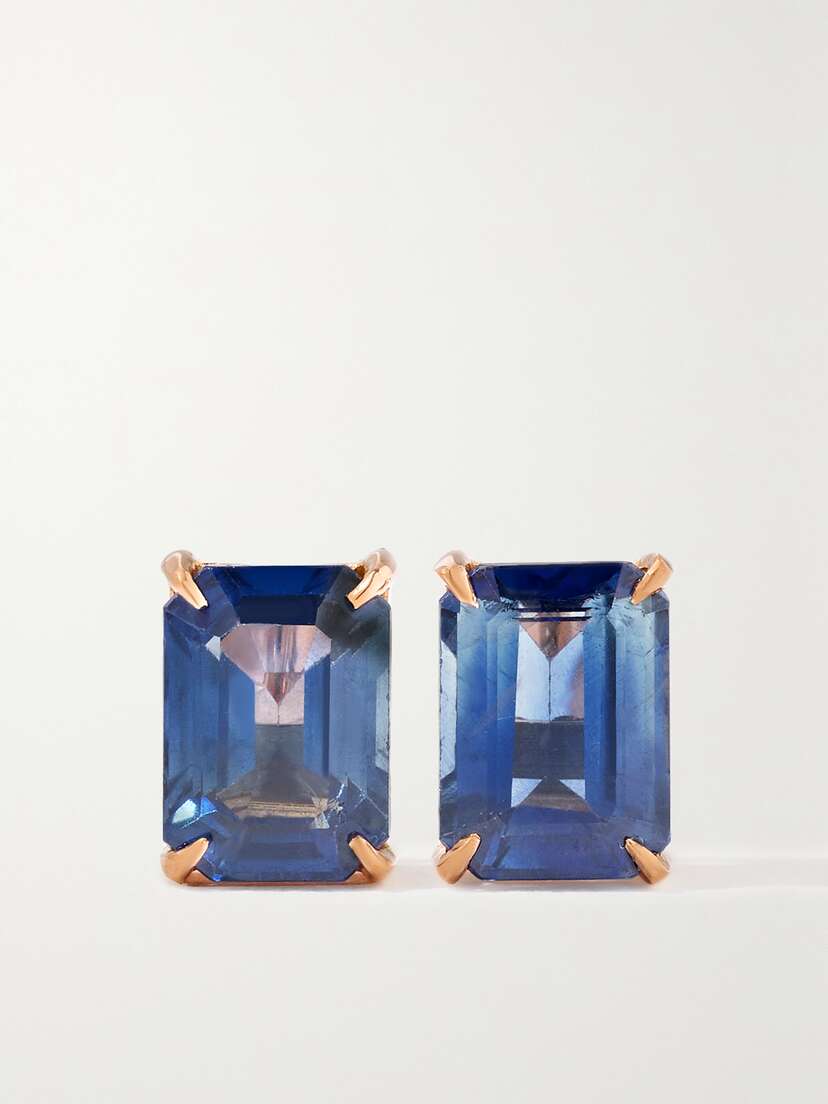 SHAY 18-karat Rose Gold Sapphire Earrings