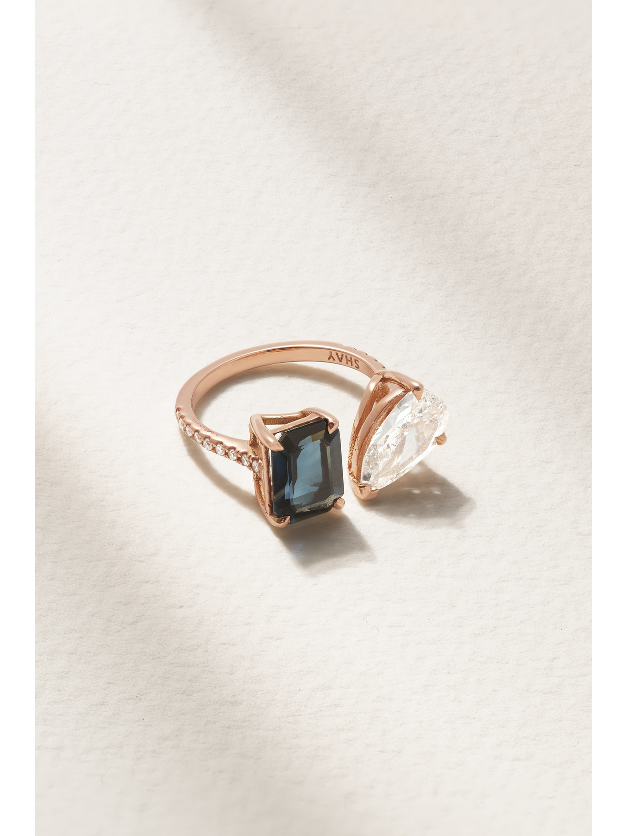 SHAY - 18-karat Rose Gold, Sapphire And Diamond Pinky Ring - 3