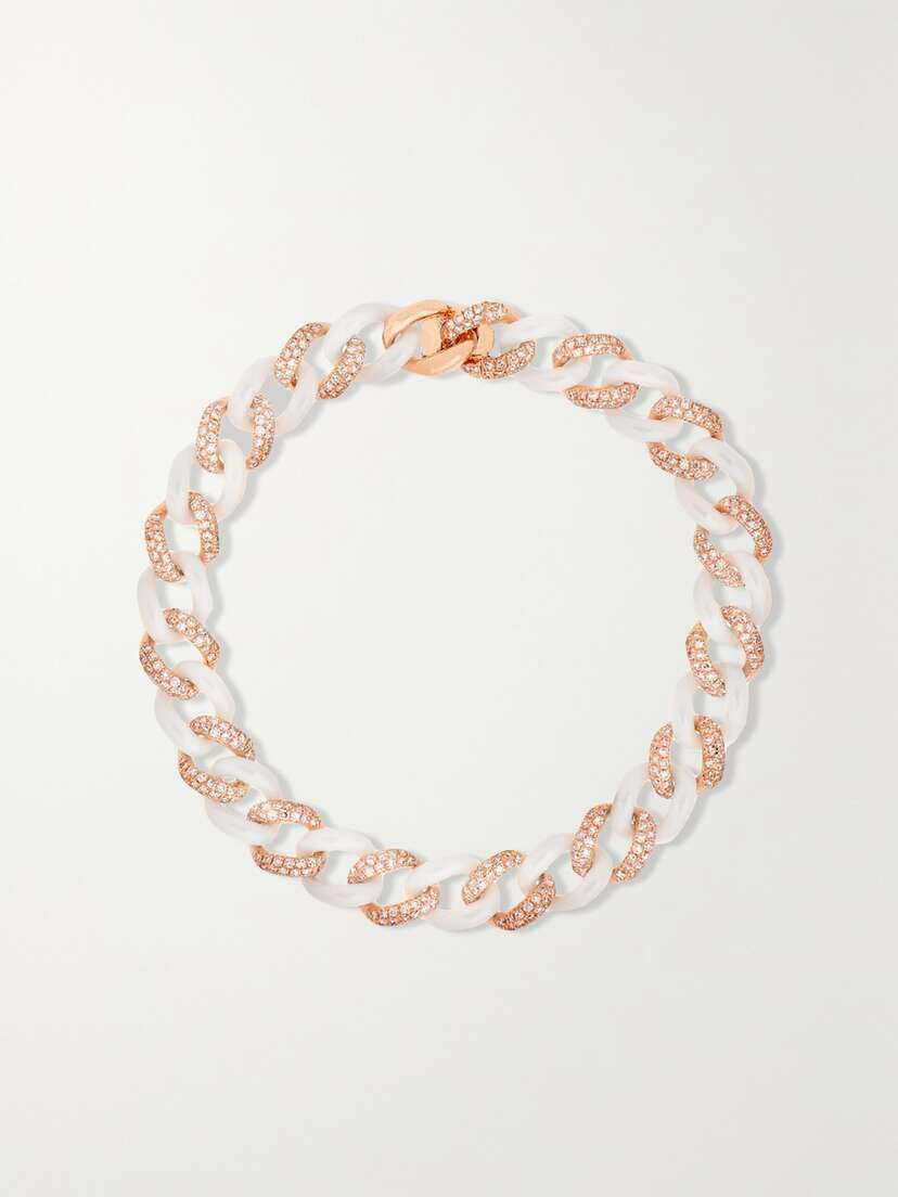 SHAY Ceramic, 18-karat Rose Gold And Diamond Bracelet