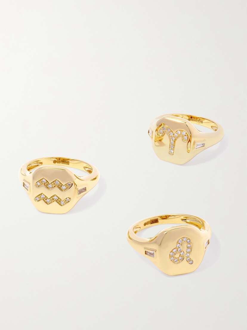 SHAY Zodiac 18-karat Gold Diamond Ring - Libra 4