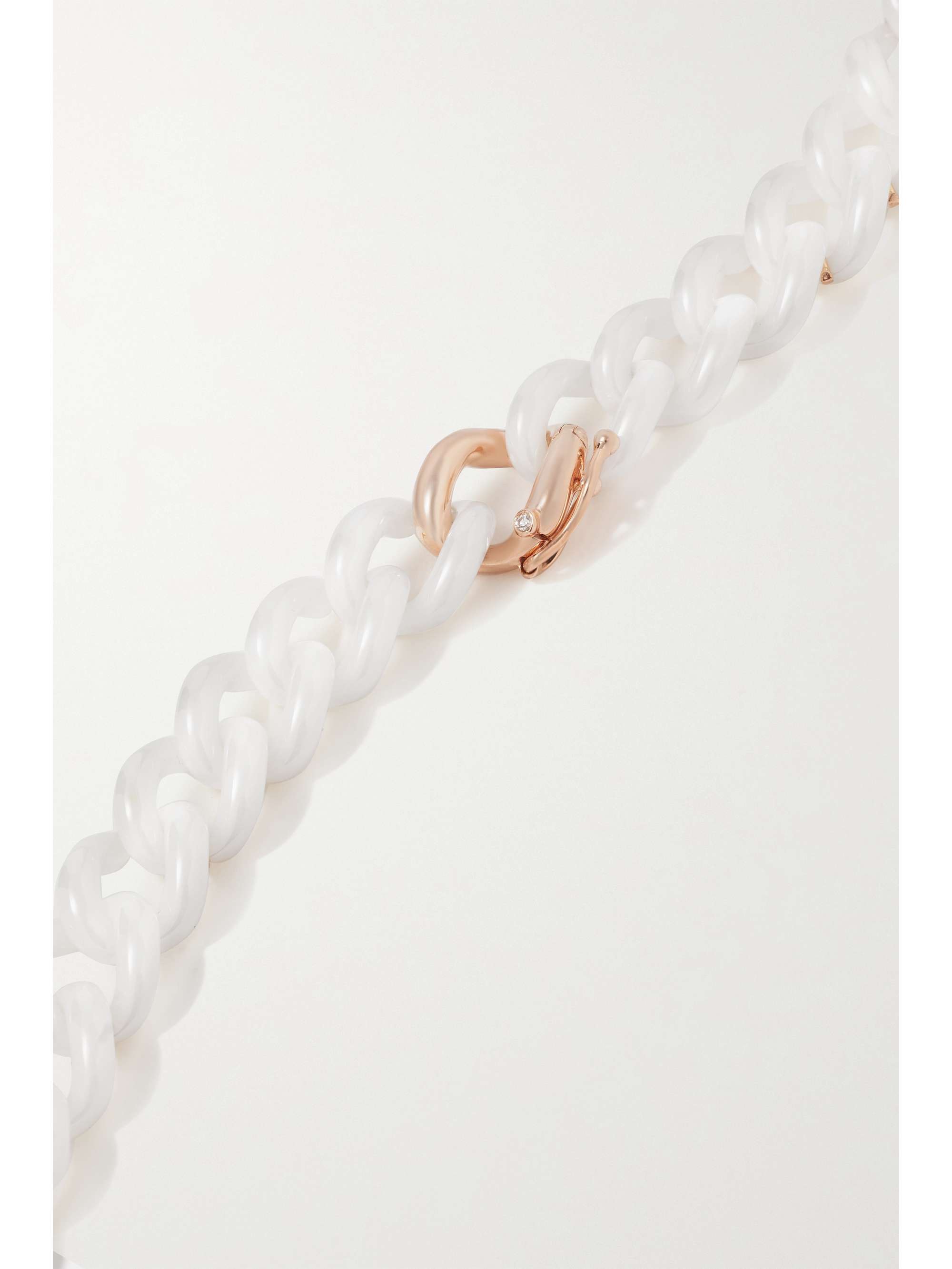 SHAY Ceramic, 18-karat rose gold and diamond necklace
