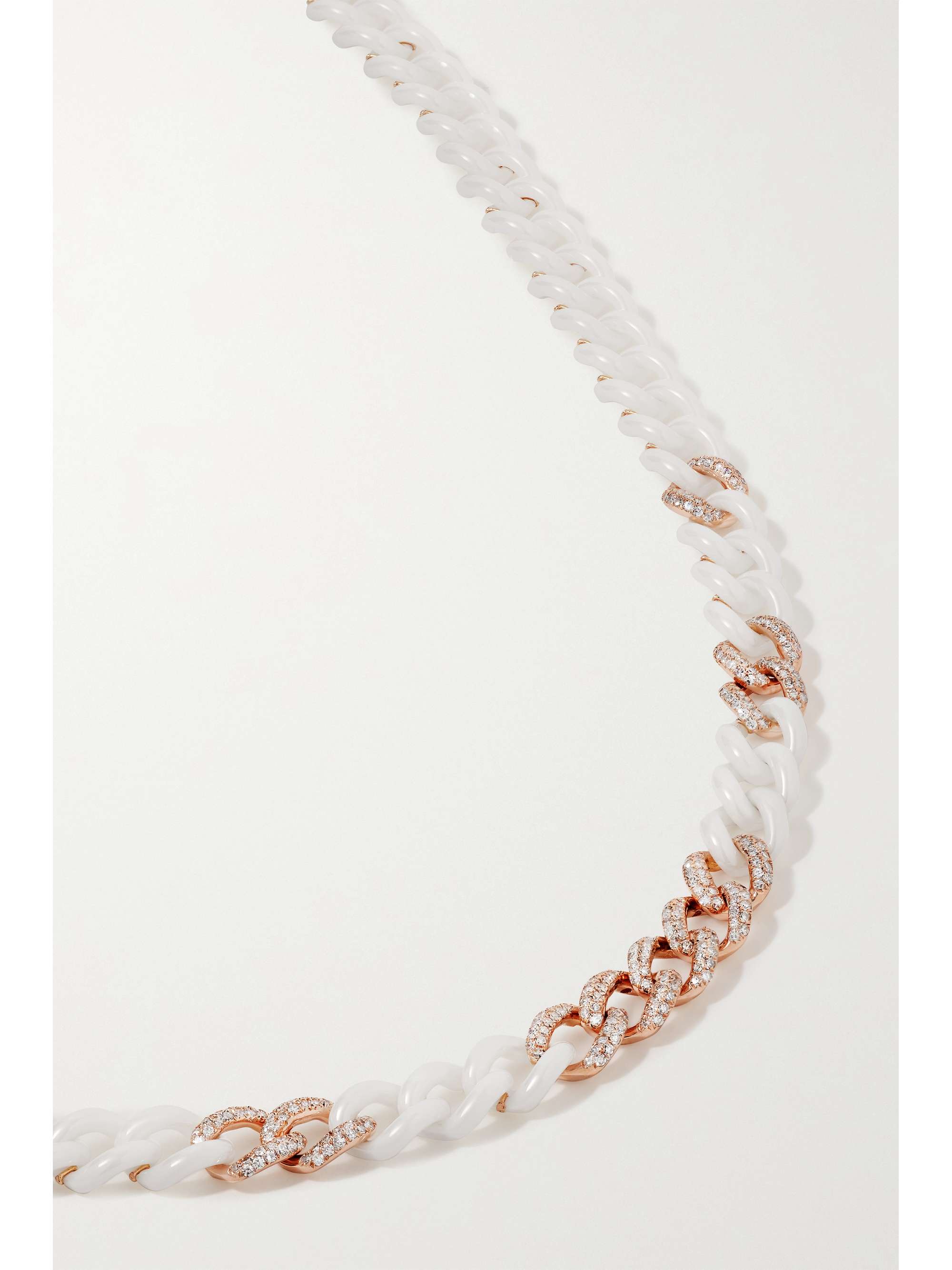 SHAY Ceramic, 18-karat rose gold and diamond necklace