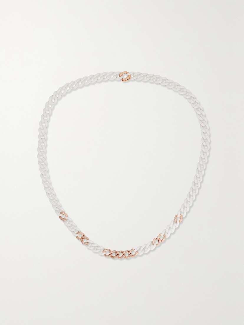 SHAY Ceramic, 18-karat Rose Gold And Diamond Necklace