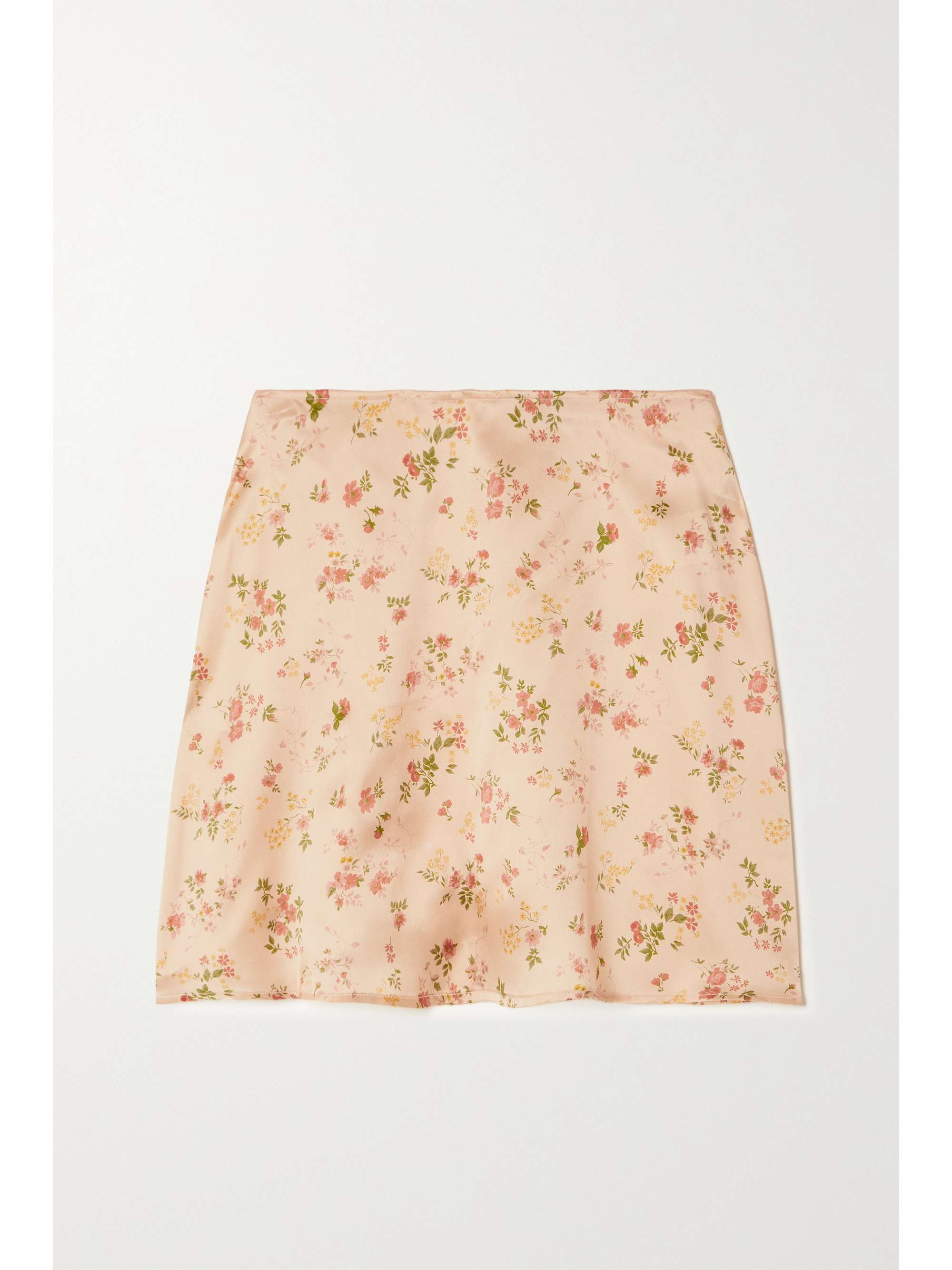 ivory satin mini skirt