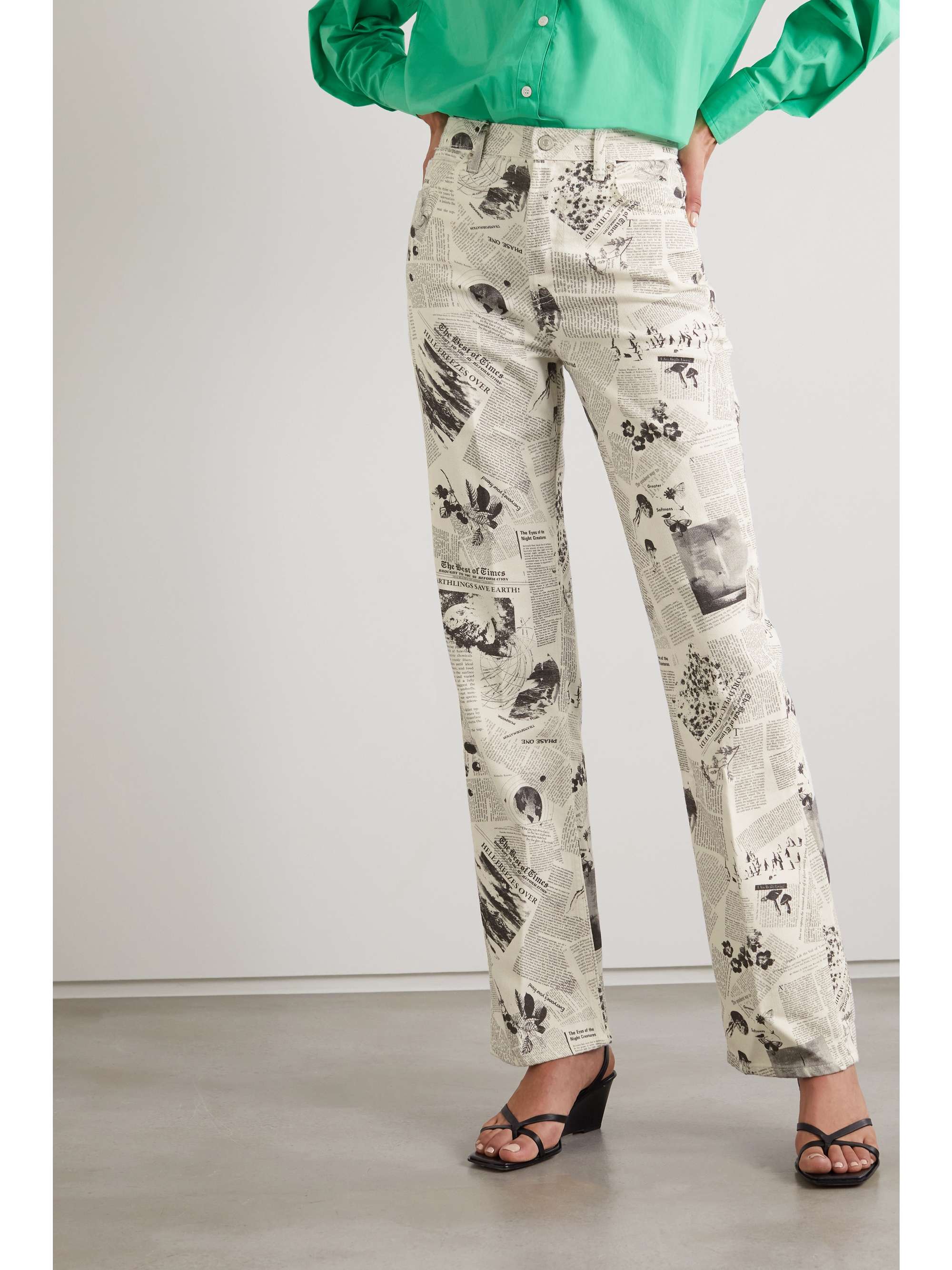 White + NET SUSTAIN printed organic 
