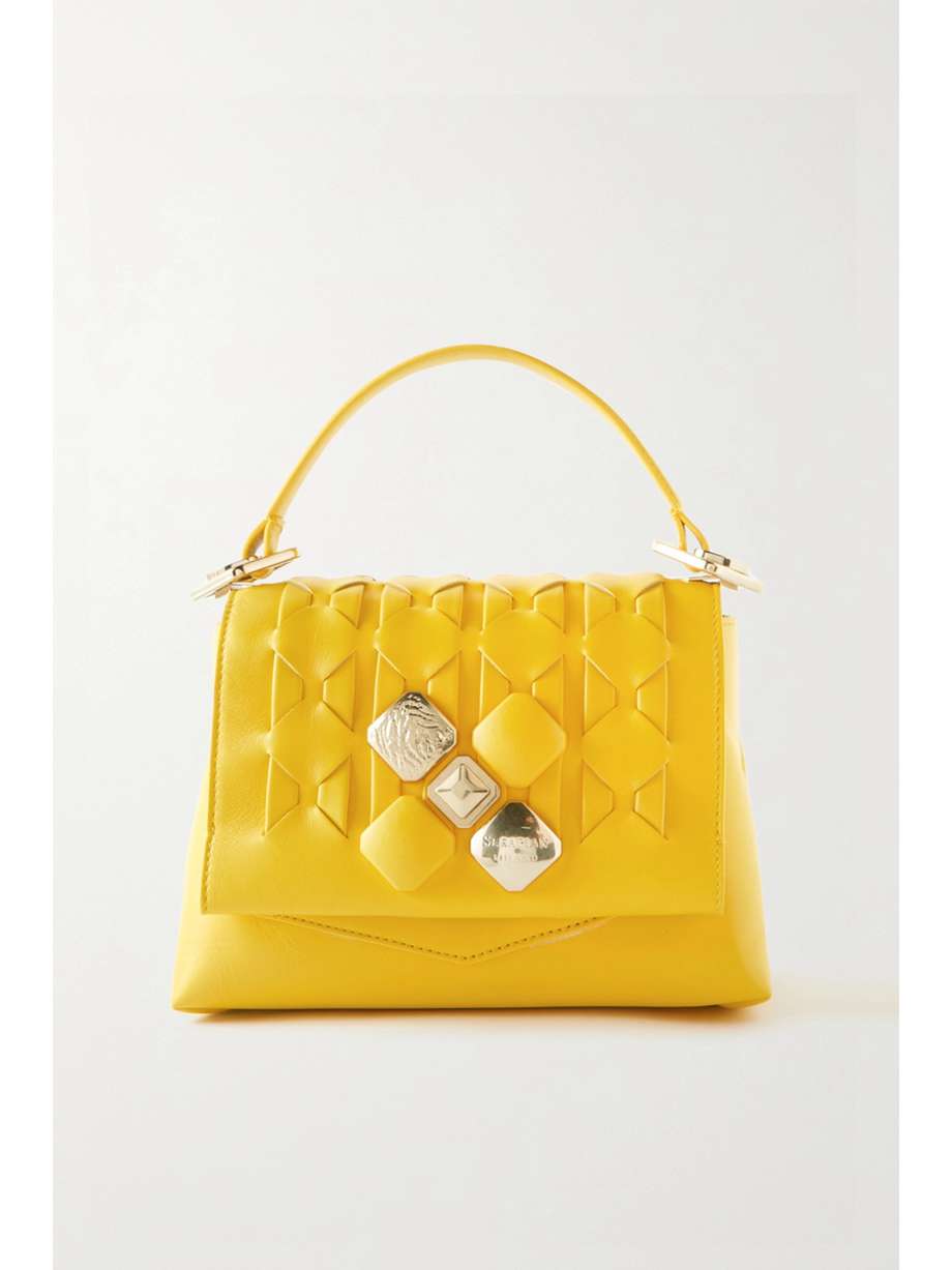 net-a-porter.com | Serapian 1928 Small Embellished Woven Leather Tote