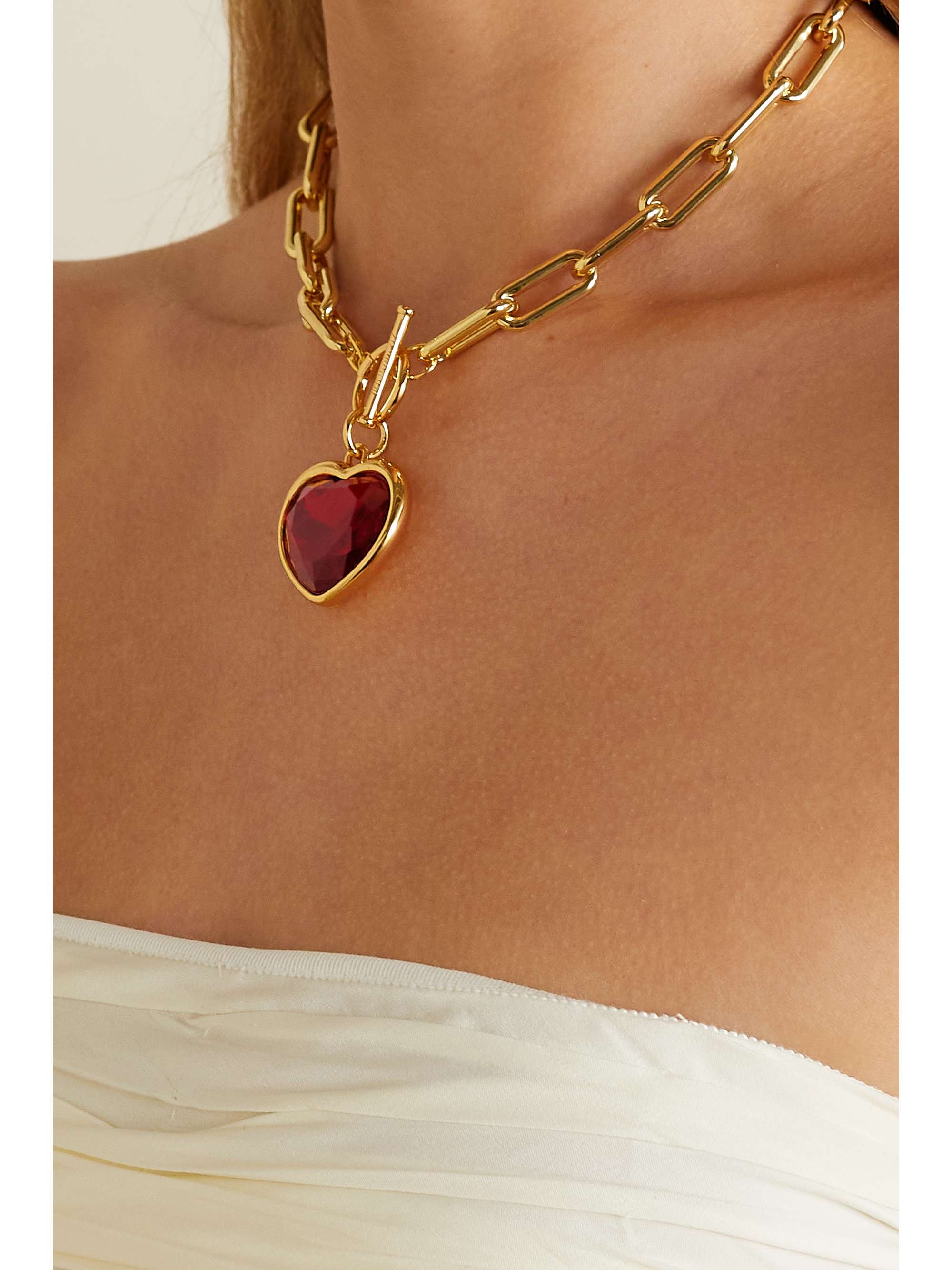 TIMELESS PEARLY Gold-tone crystal necklace