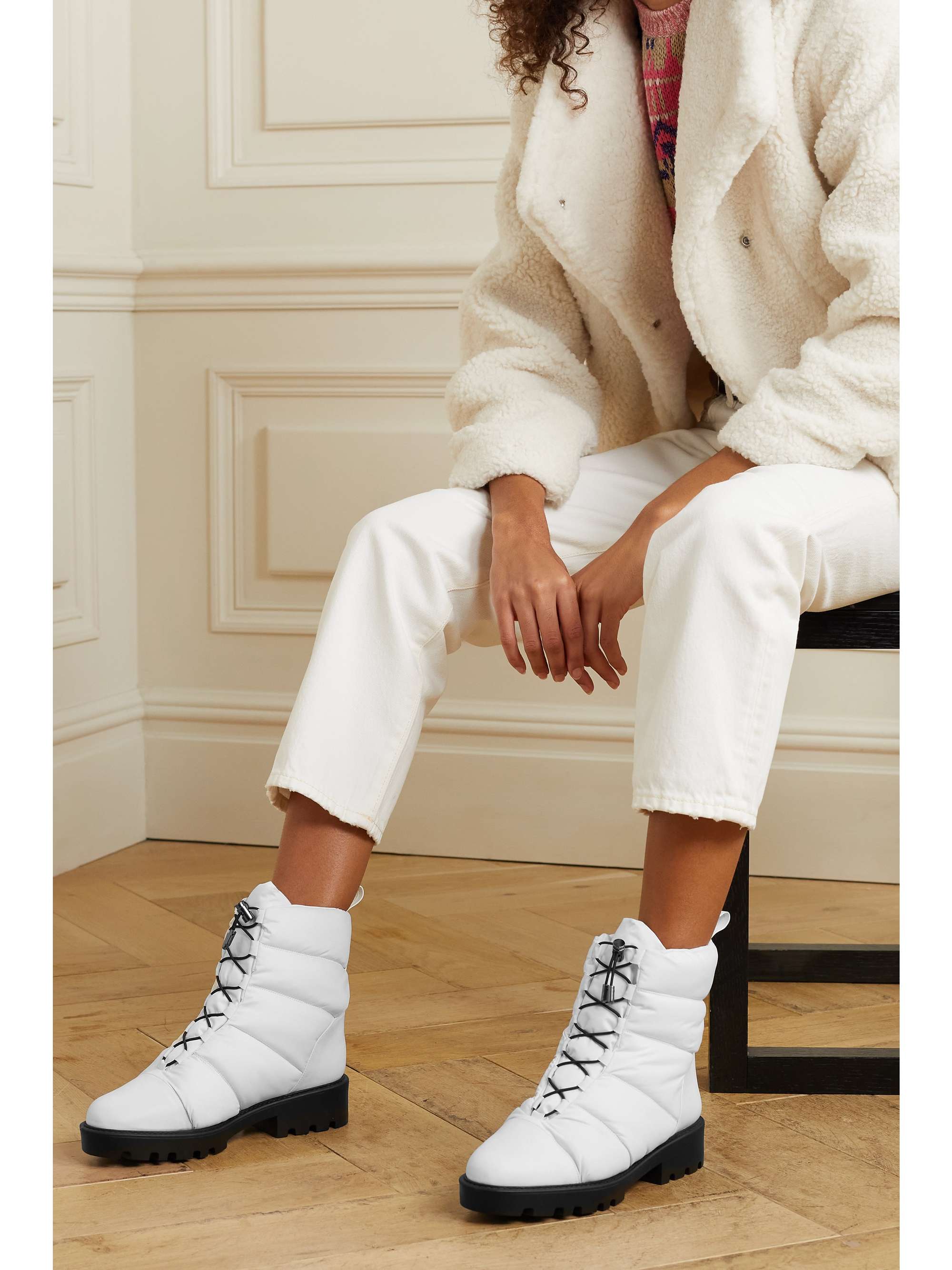 PORTE & PAIRE Quilted shell ankle boots