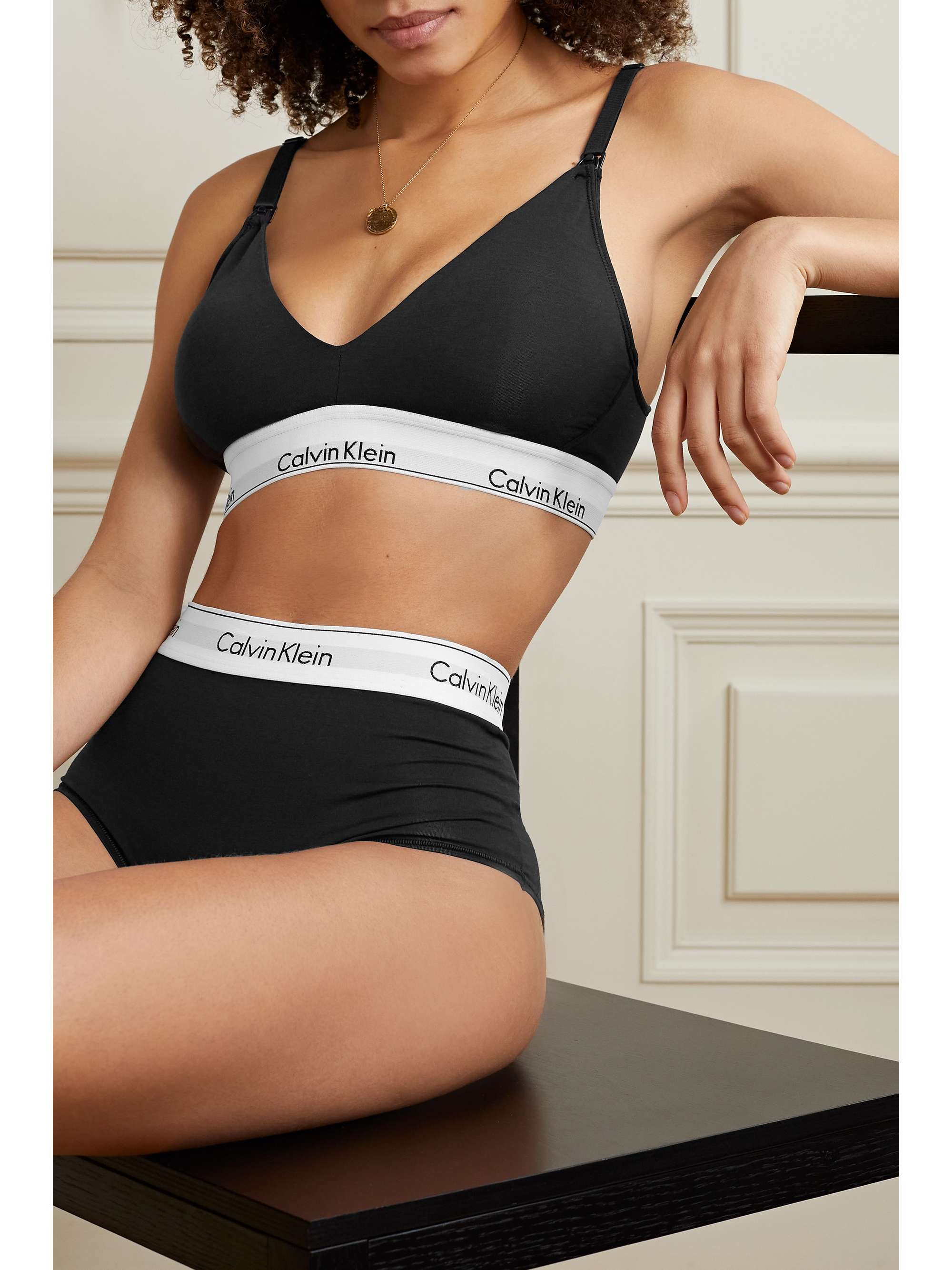 CALVIN KLEIN UNDERWEAR Stretch cotton and modal-blend maternity bra |  NET-A-PORTER