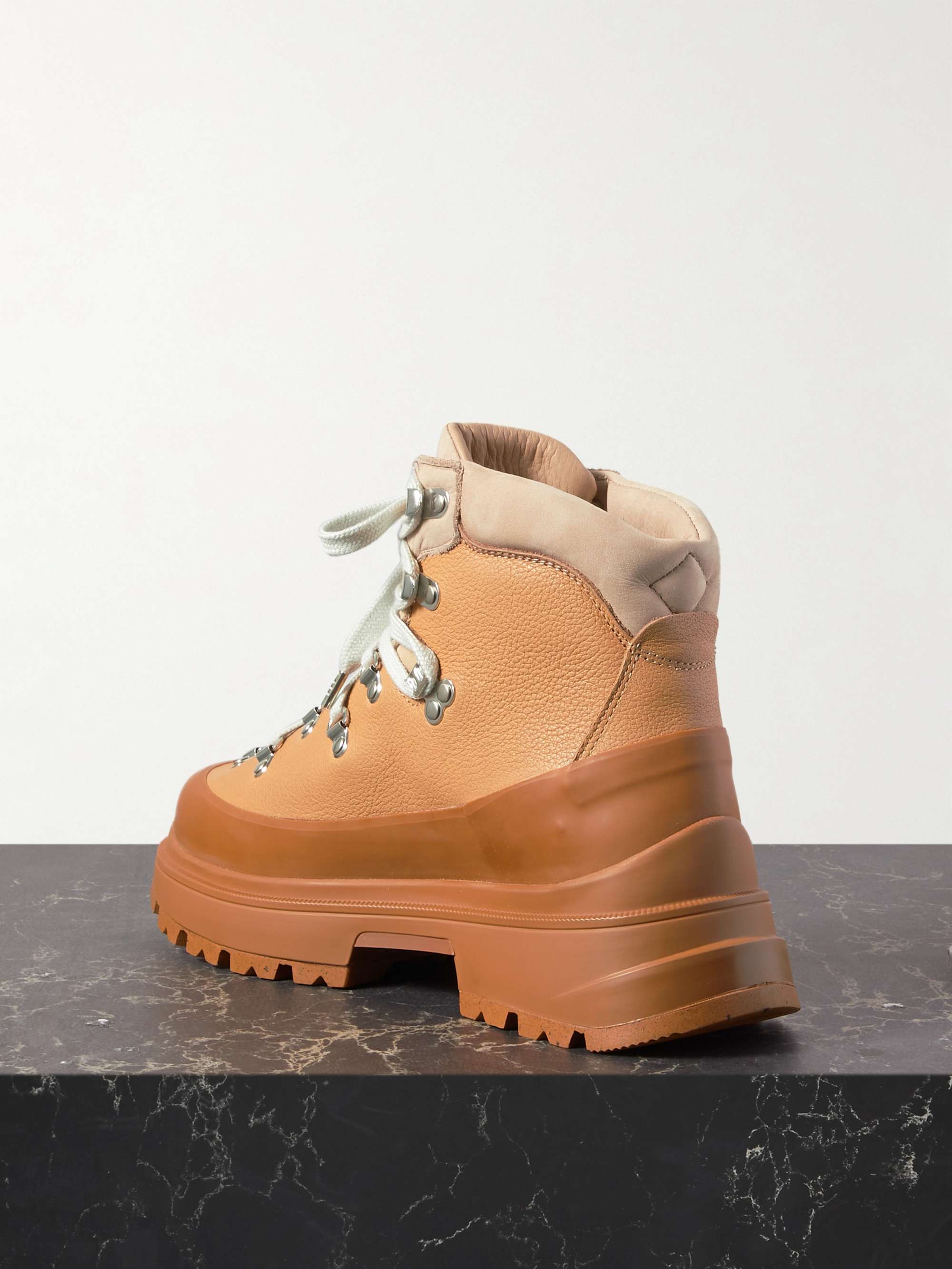 CANADA GOOSE Journey suede-trimmed textured-leather ankle boots