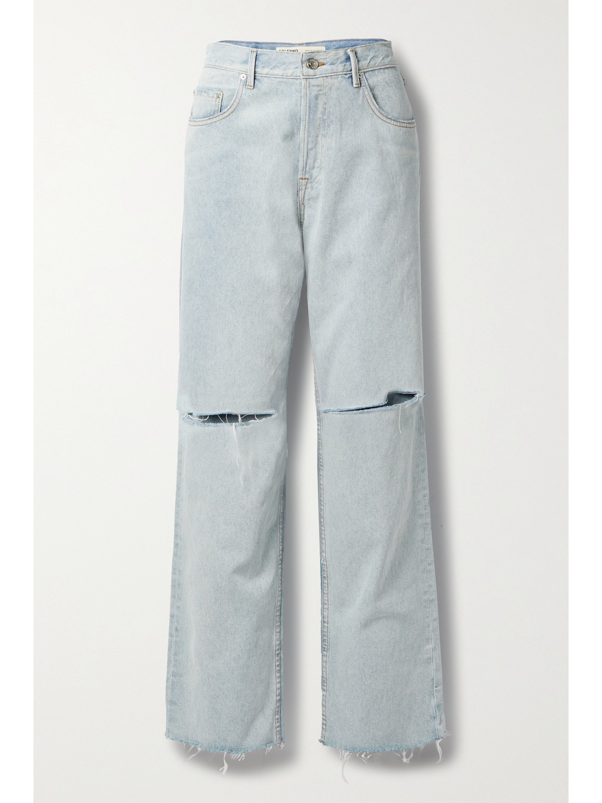 Grlfrnd Bella Distressed Boyfriend Jeans In Blue