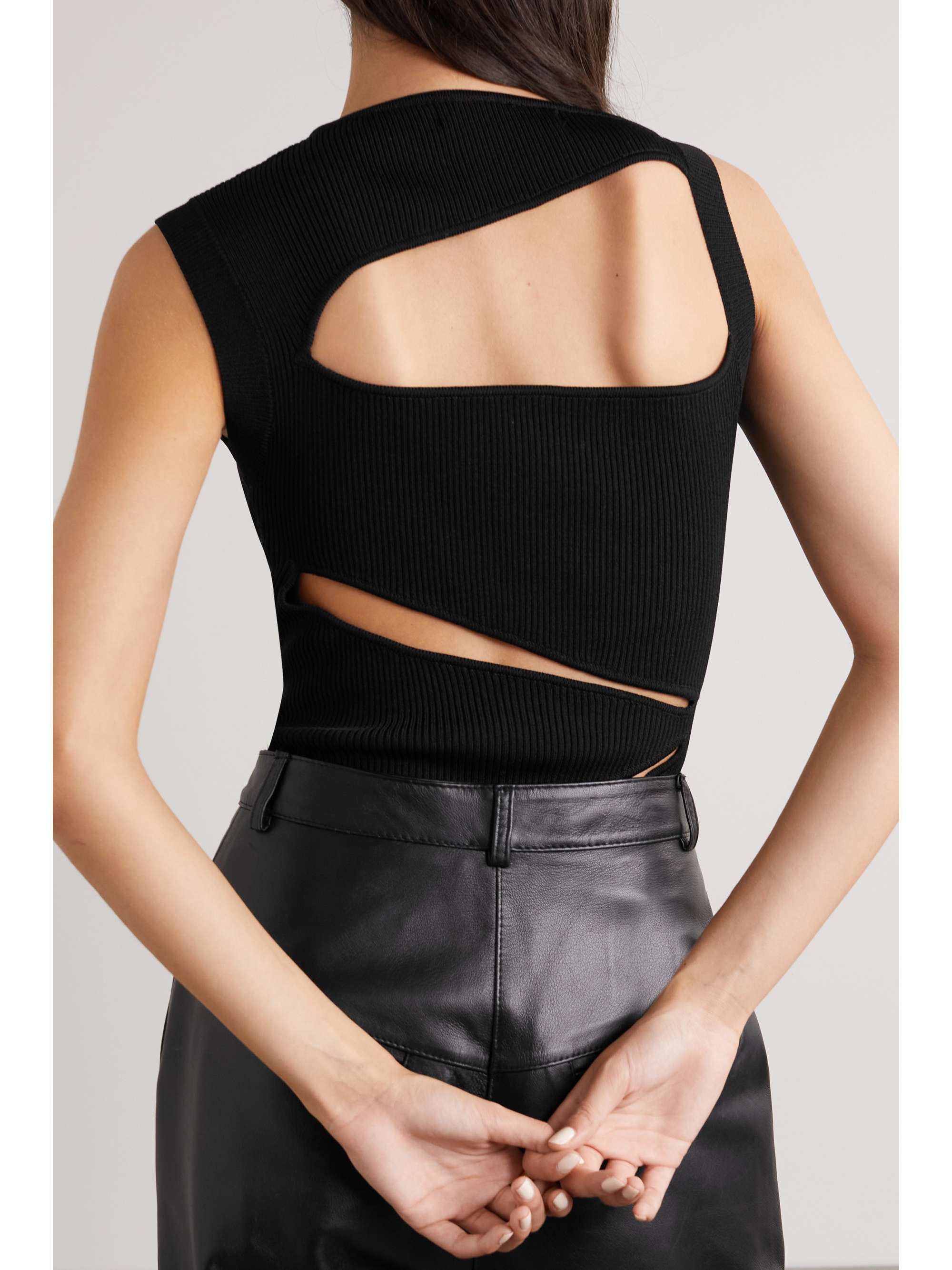 CHRISTOPHER ESBER Cutout ribbed-knit top