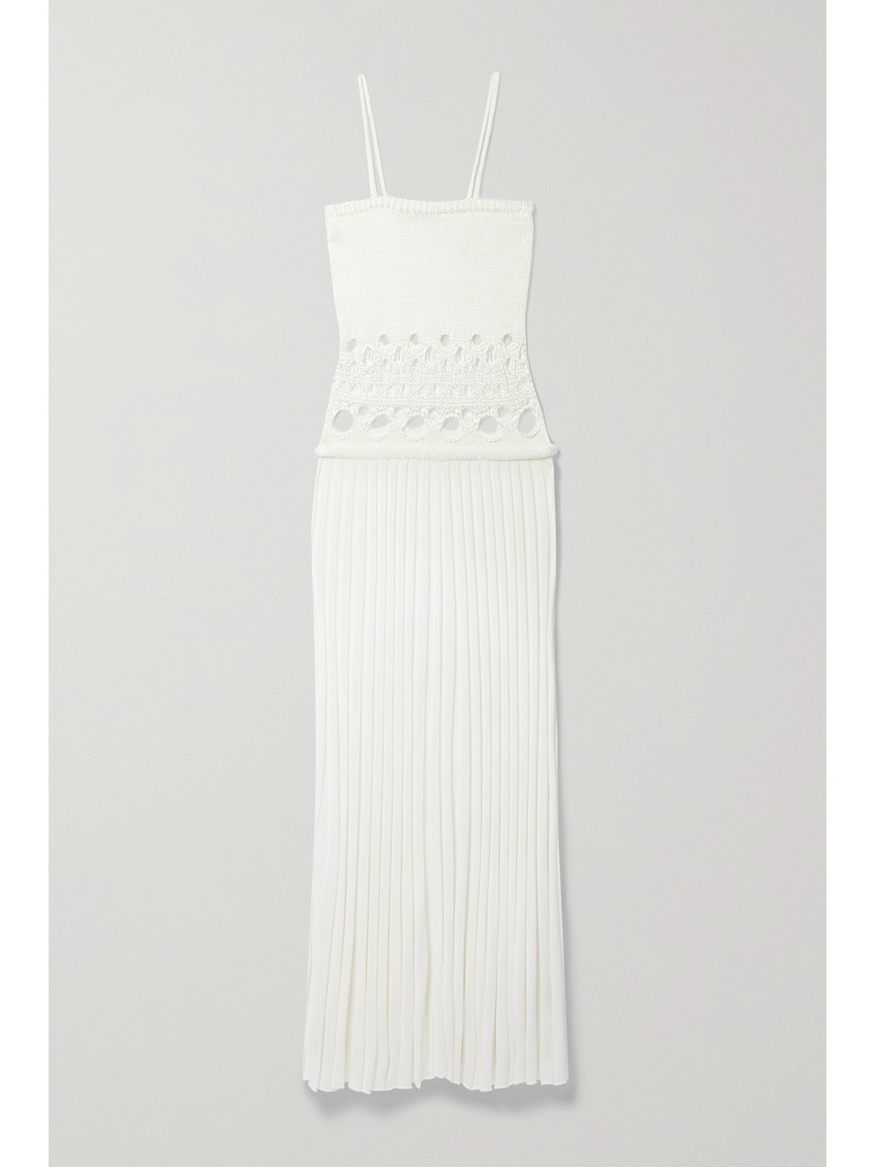 Christopher Esber Crochetknit And Pleated Stretchknit Maxi Dress In