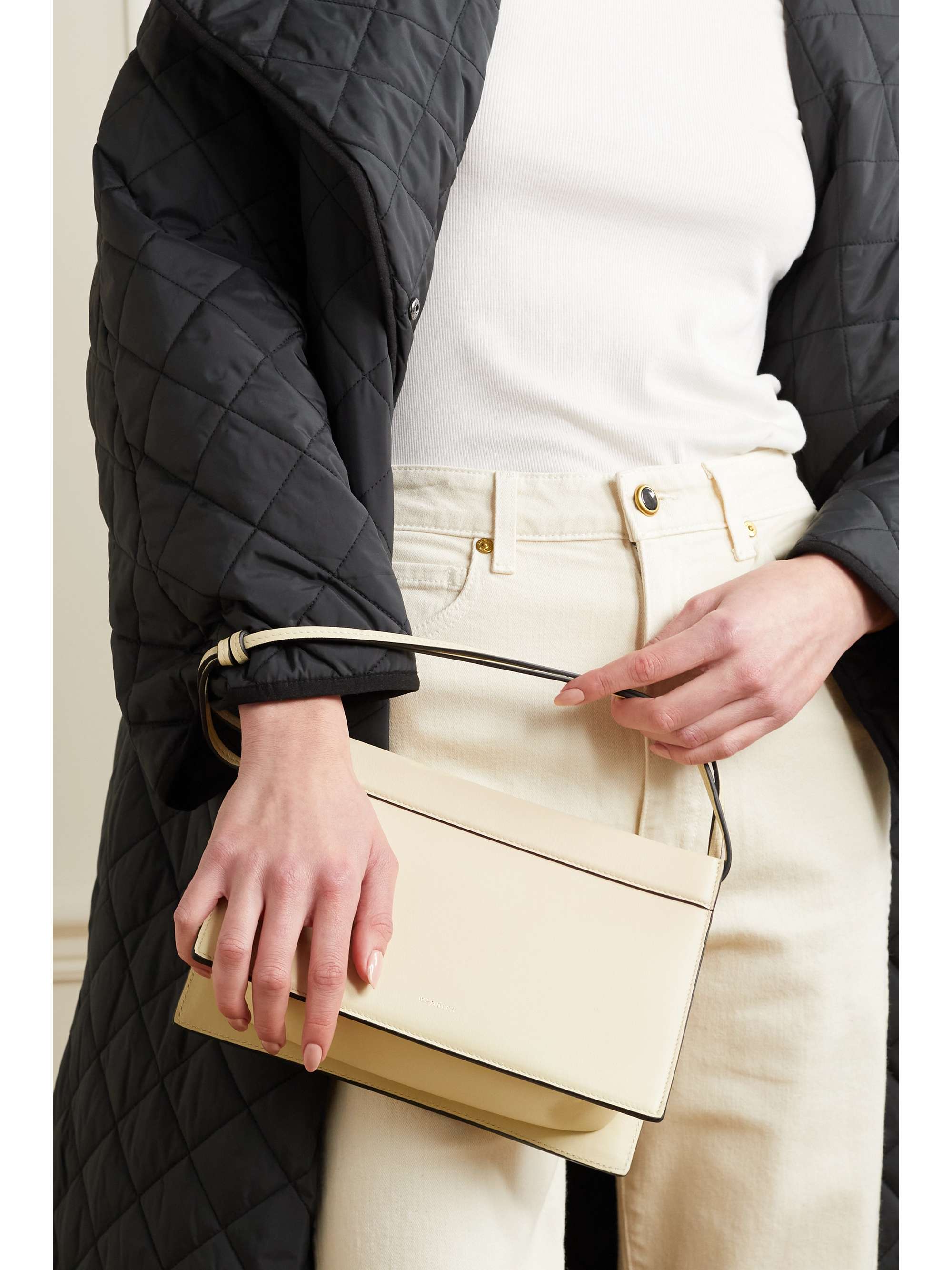 WANDLER + NET SUSTAIN Hannah leather shoulder bag