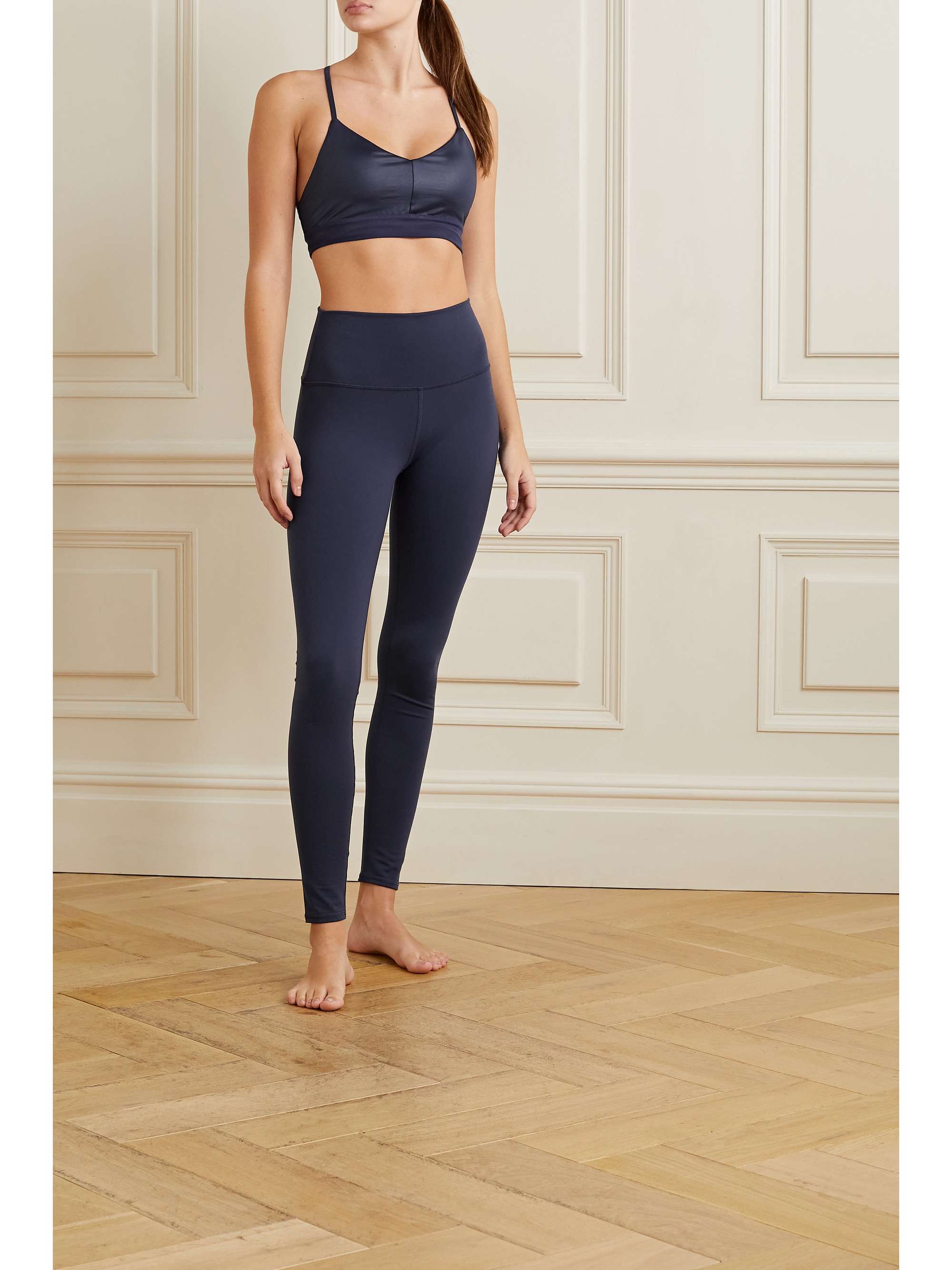 Navy Airbrush stretch leggings | ALO 