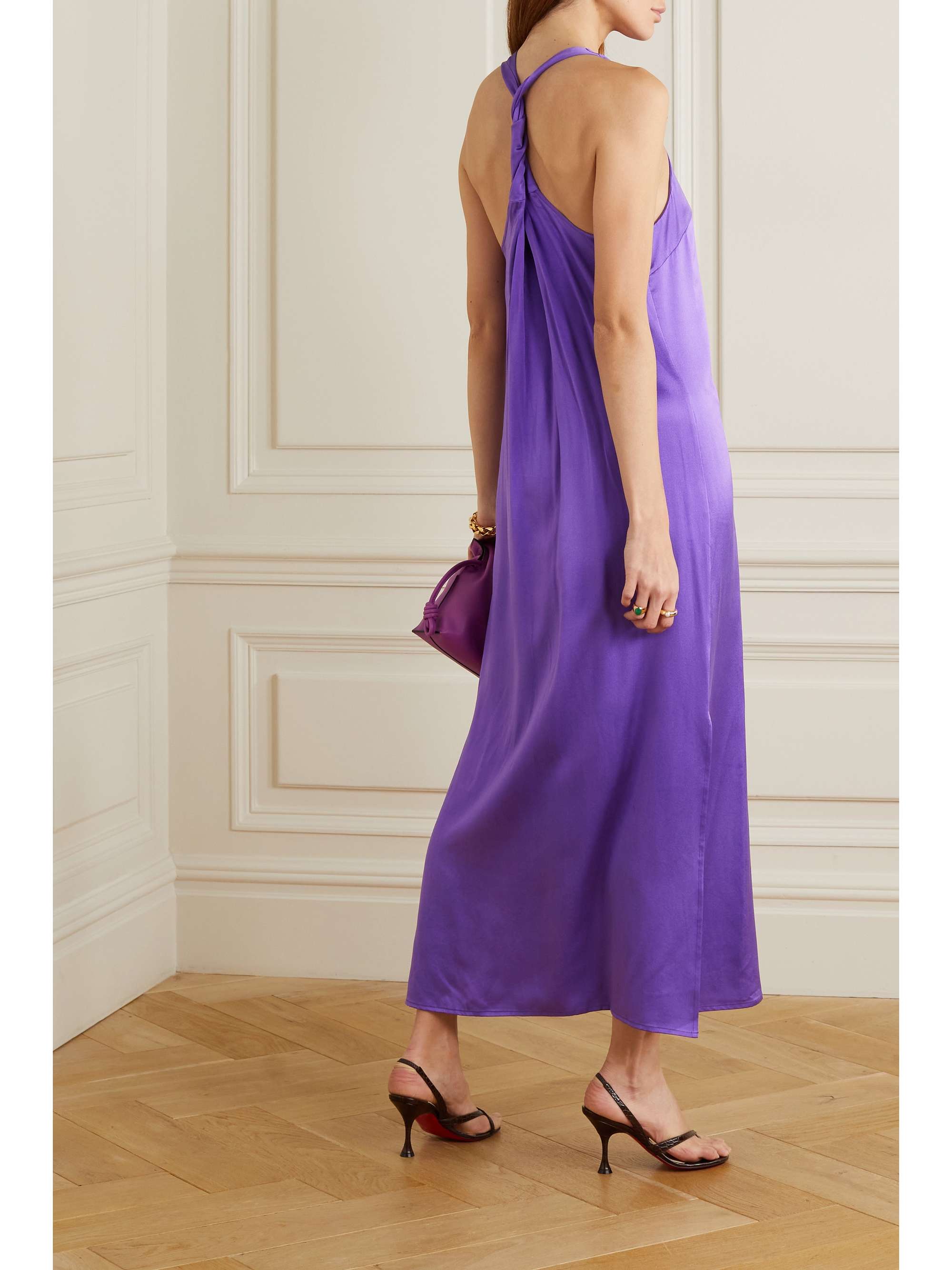 Violet Sula twisted silk-satin maxi 