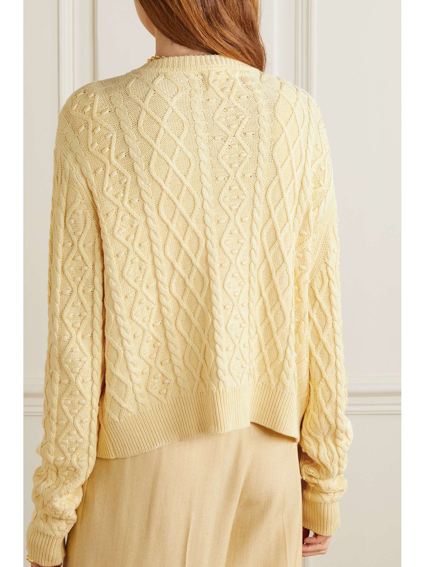 LOULOU STUDIO Vilm cableknit silkblend cardigan NETAPORTER