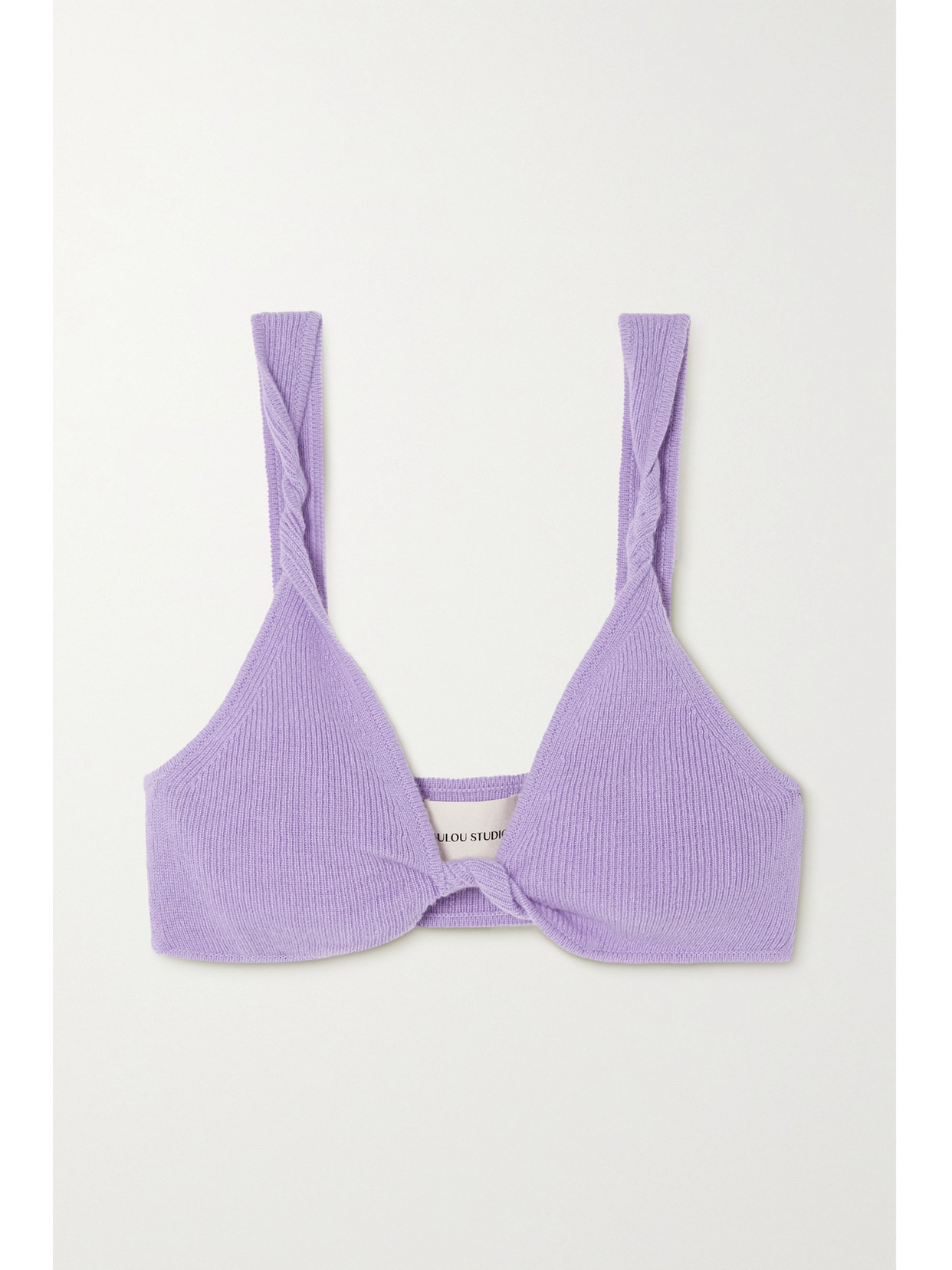 LOULOU STUDIO QAMEA TWISTED RIBBED CASHMERE BRALETTE