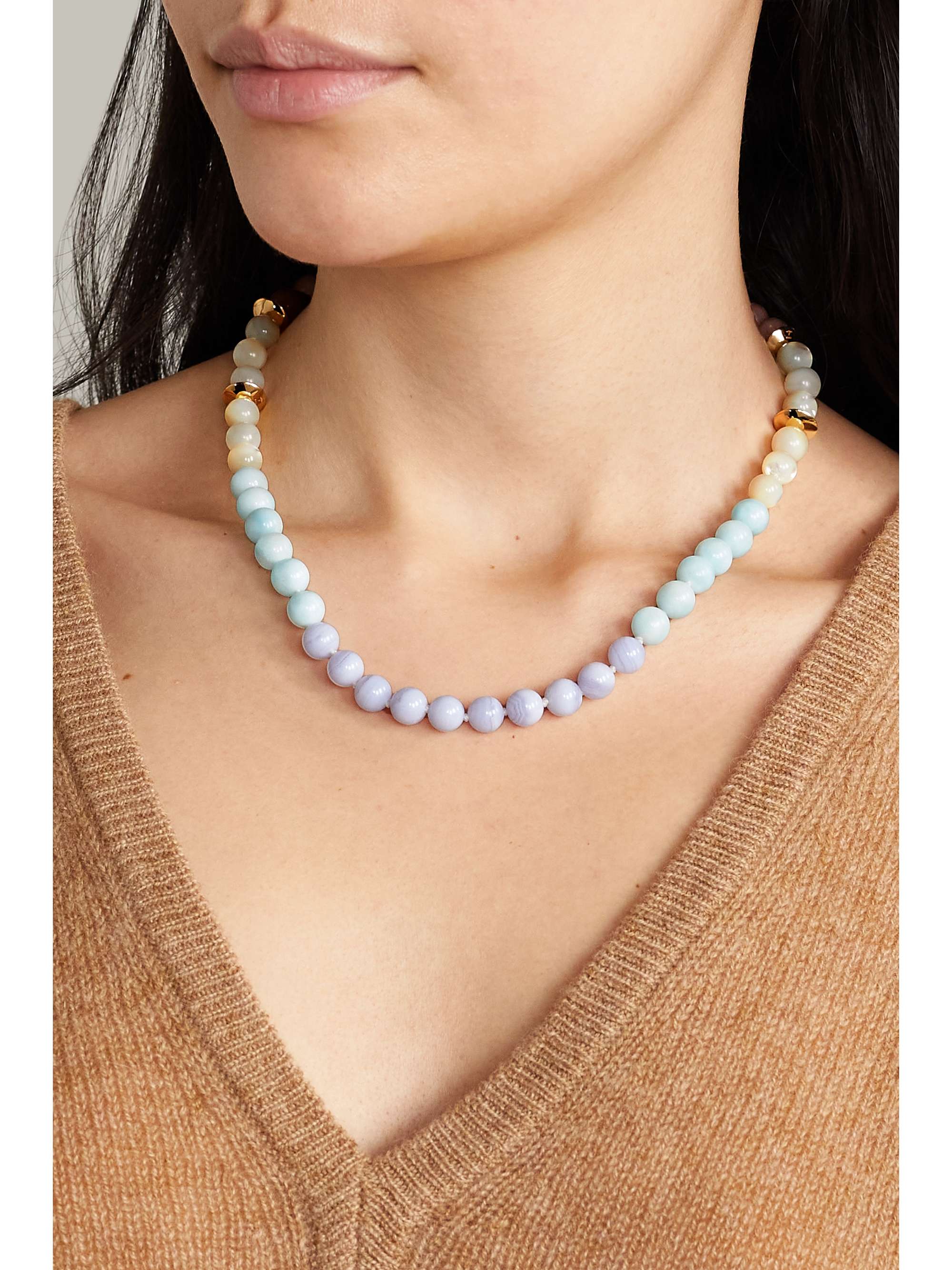 SORELLINA Il Sole 18-karat gold multi-stone necklace