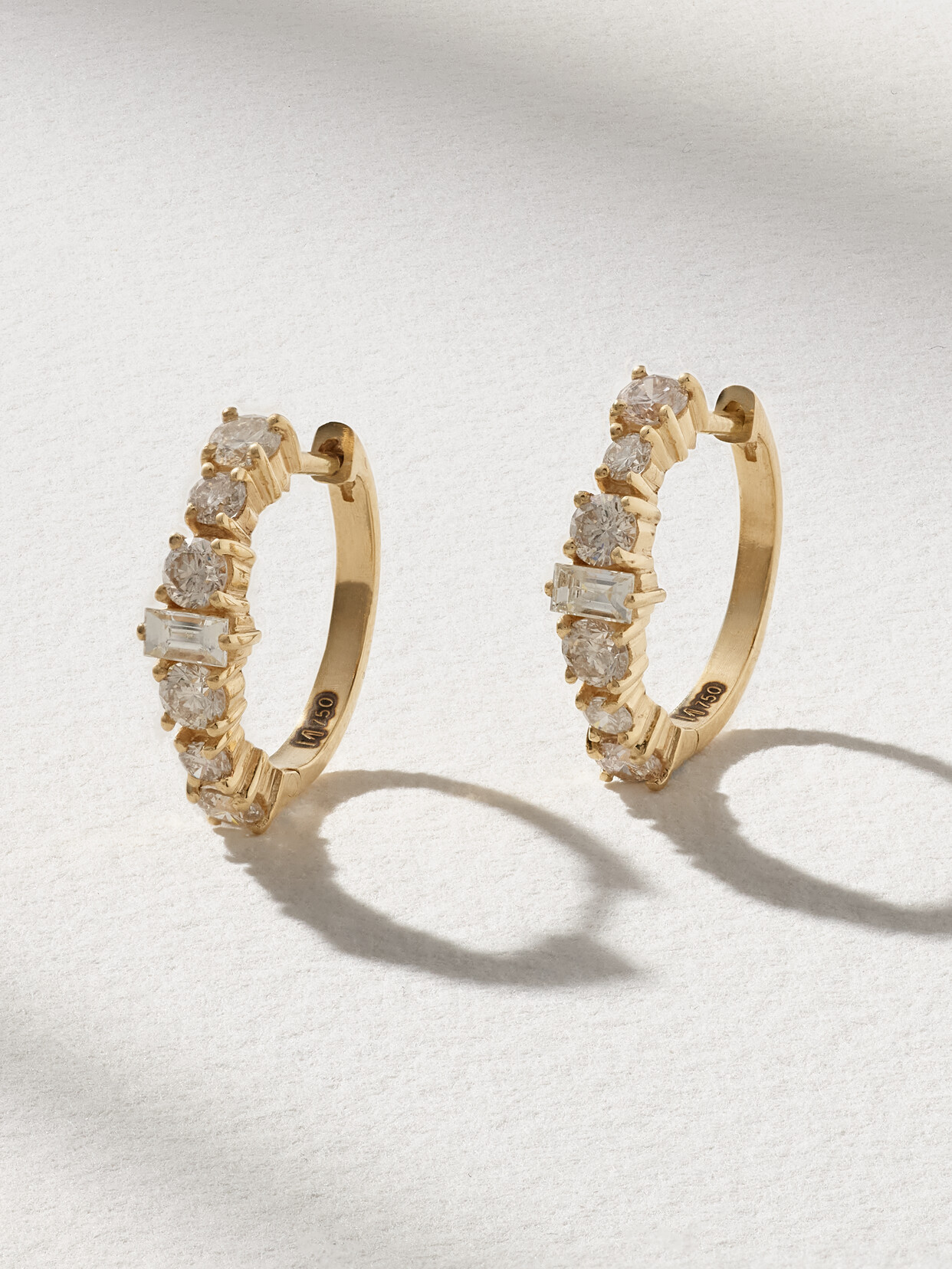 Ileana Makri Rivulet Spread 18-karat Diamond Hoop Earrings