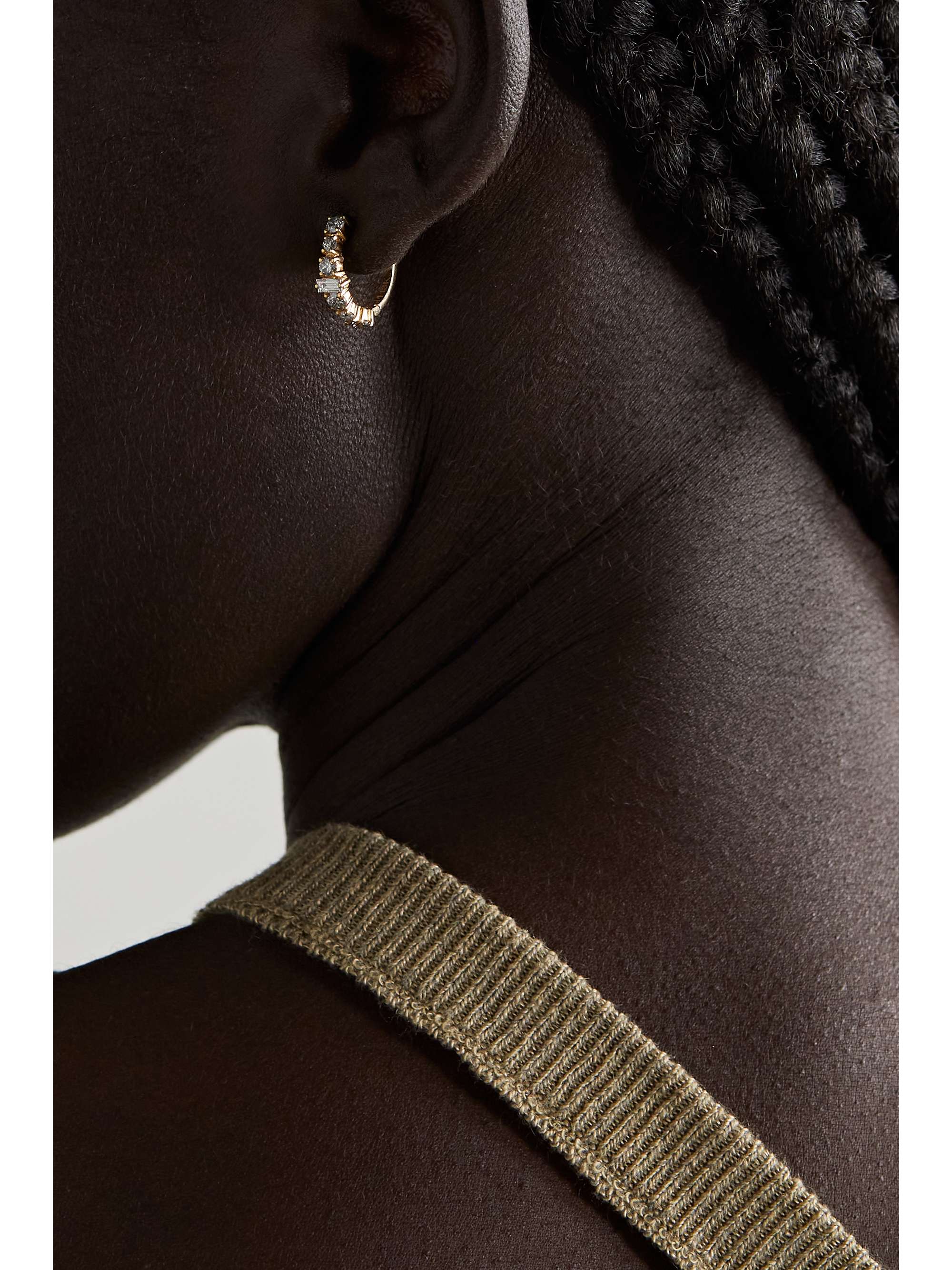 ILEANA MAKRI Rivulet Spread 18-karat rose gold sapphire hoop earrings