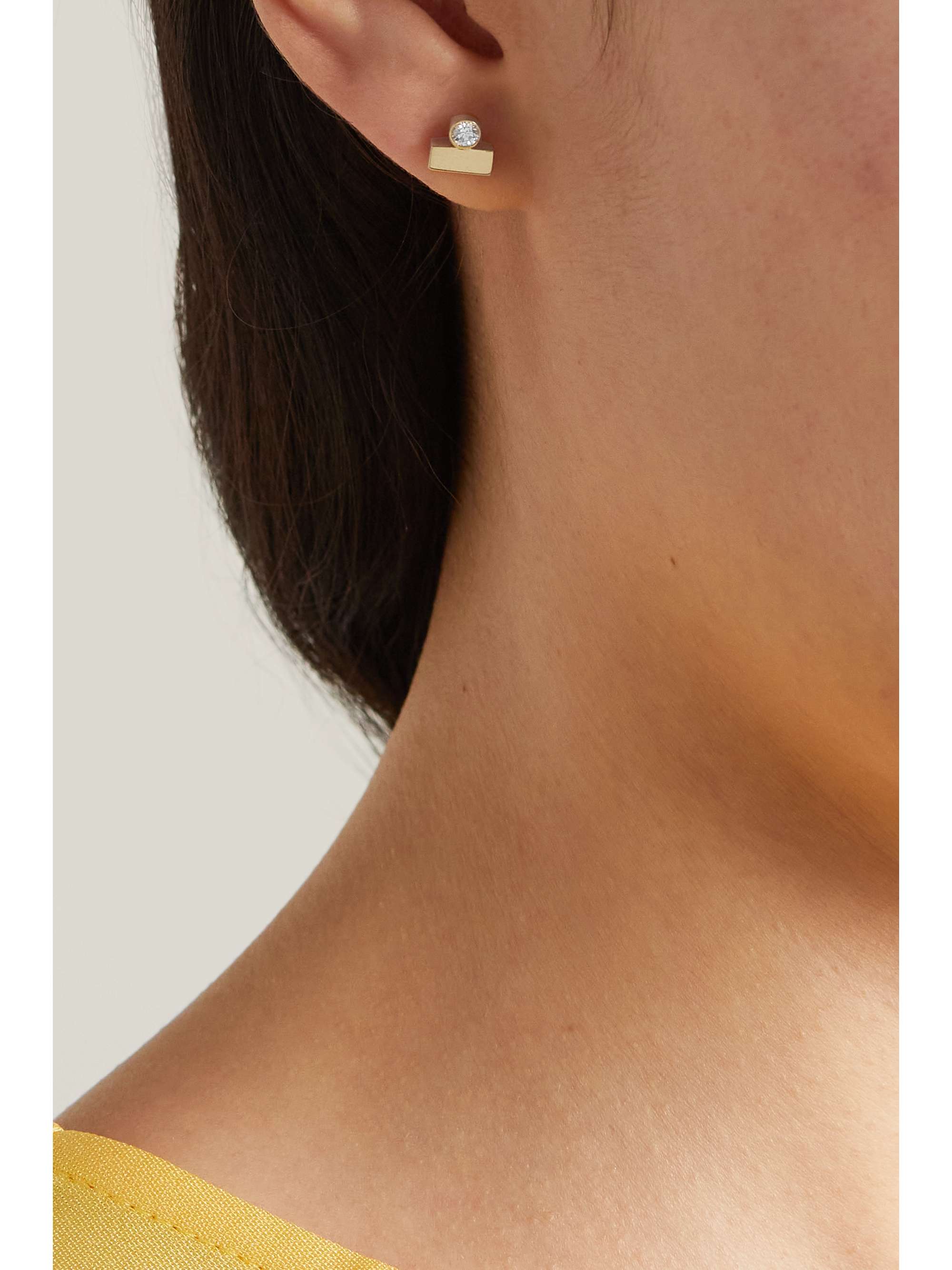 ILEANA MAKRI Overlap Falls 18-karat gold diamond earrings