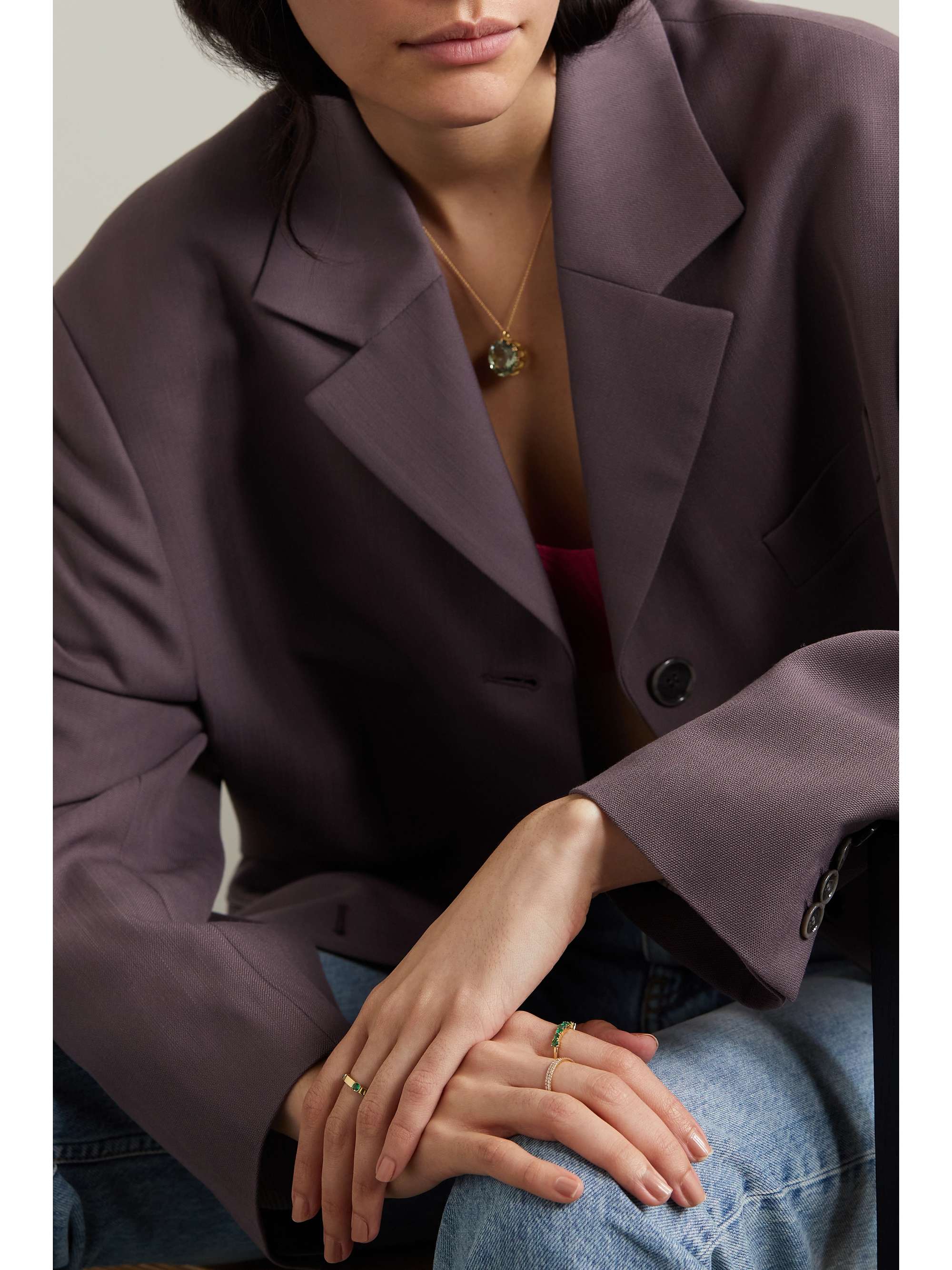 ILEANA MAKRI Rivulet 18-karat emerald ring