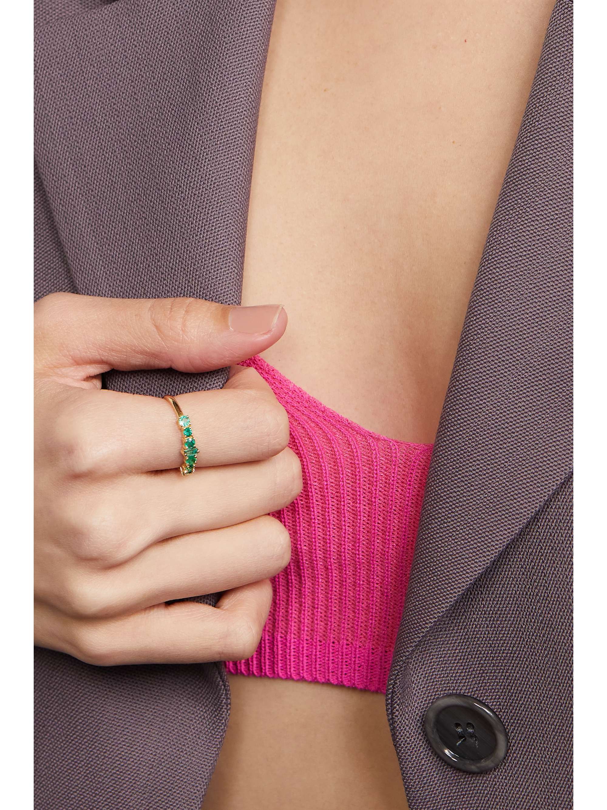 ILEANA MAKRI Rivulet 18-karat emerald ring
