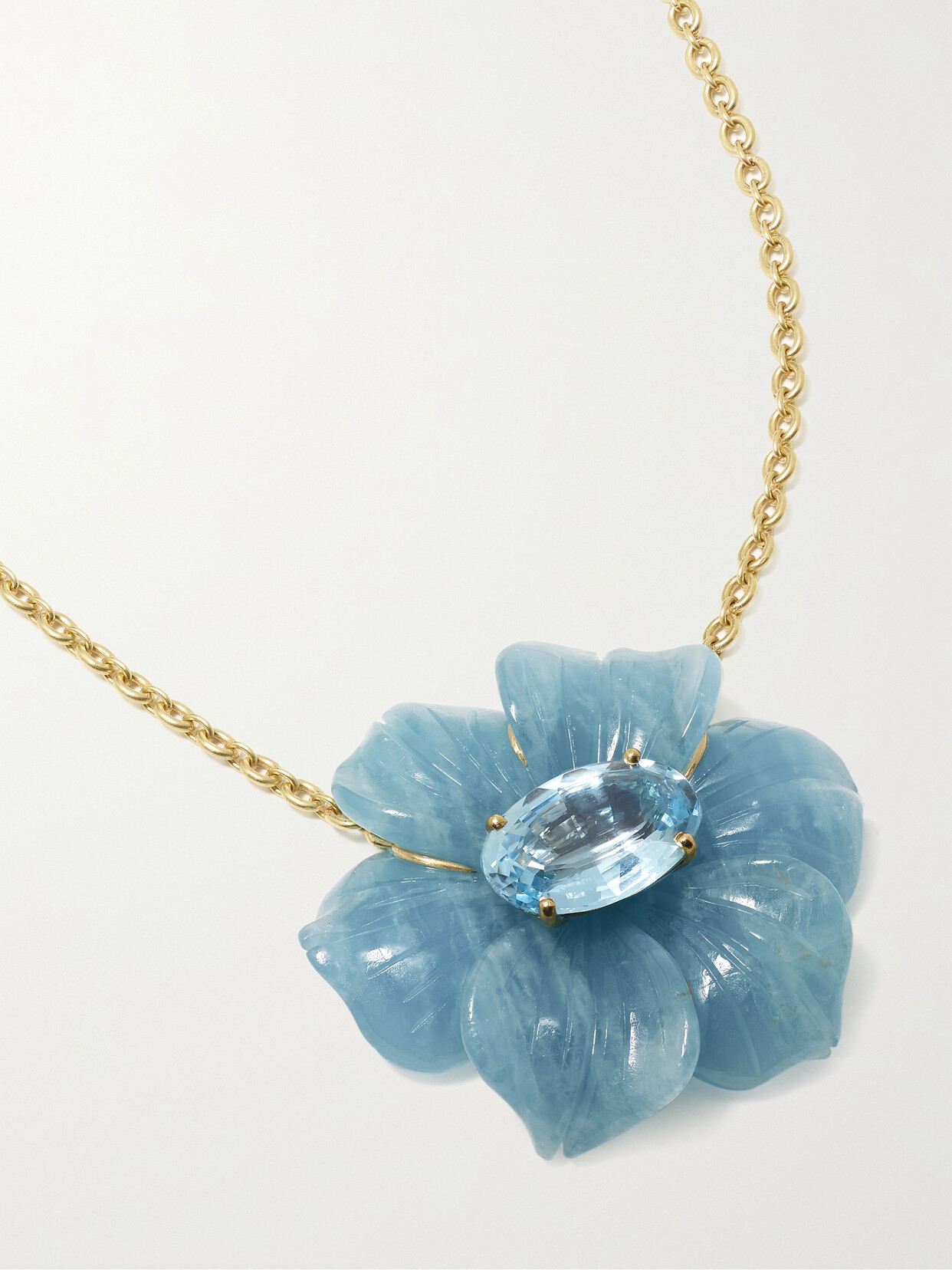 Irene Neuwirth Tropical Flower 18-karat Gold Aquamarine Necklace - One size