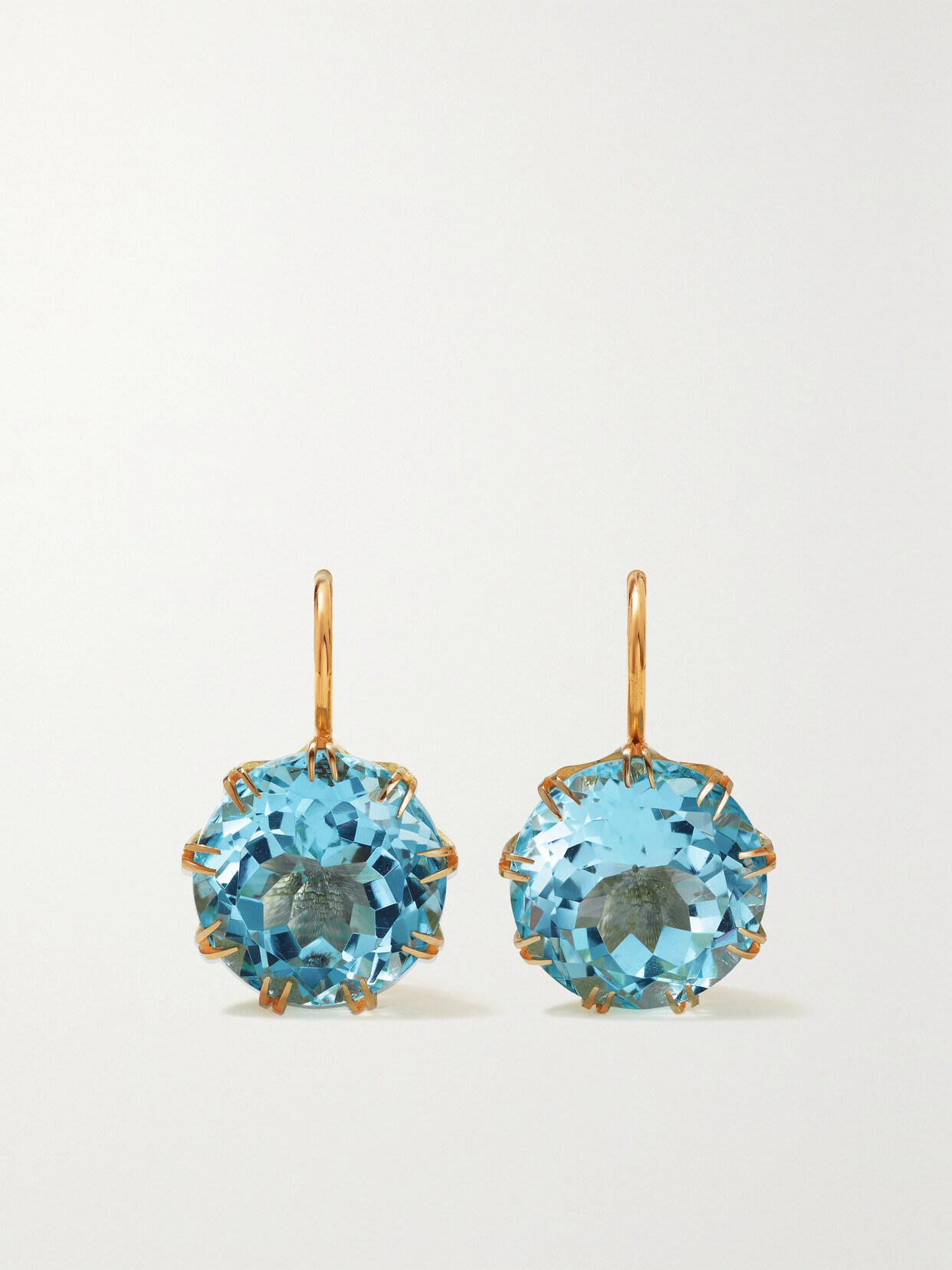 Shop Ileana Makri Crown 18-karat Gold Topaz Earrings