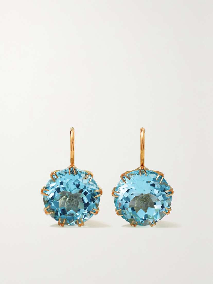 Ileana Makri Crown 18-karat Gold Topaz Earrings